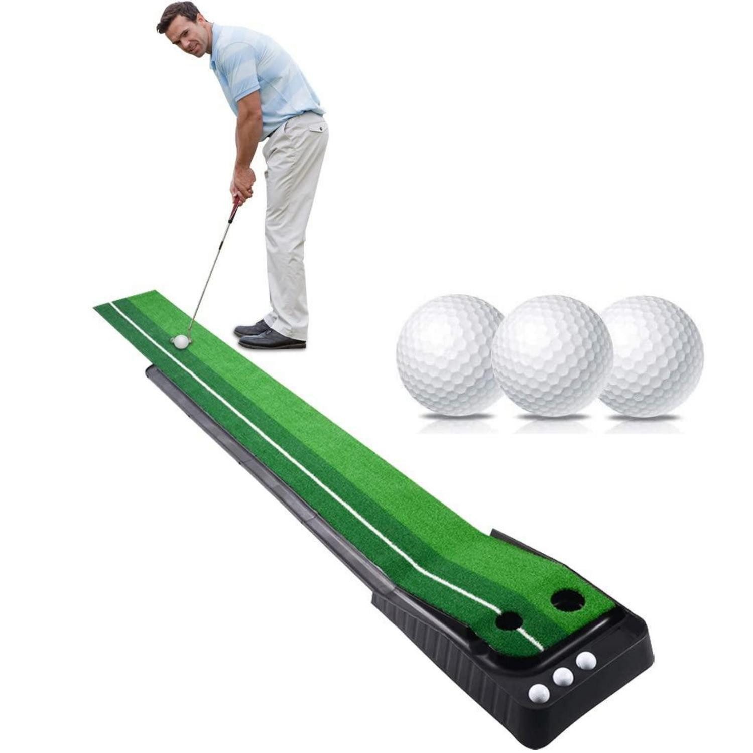 LuxusKollektion Puttingmatte Putting Matte Automatik Ballrückgabe Schwarz