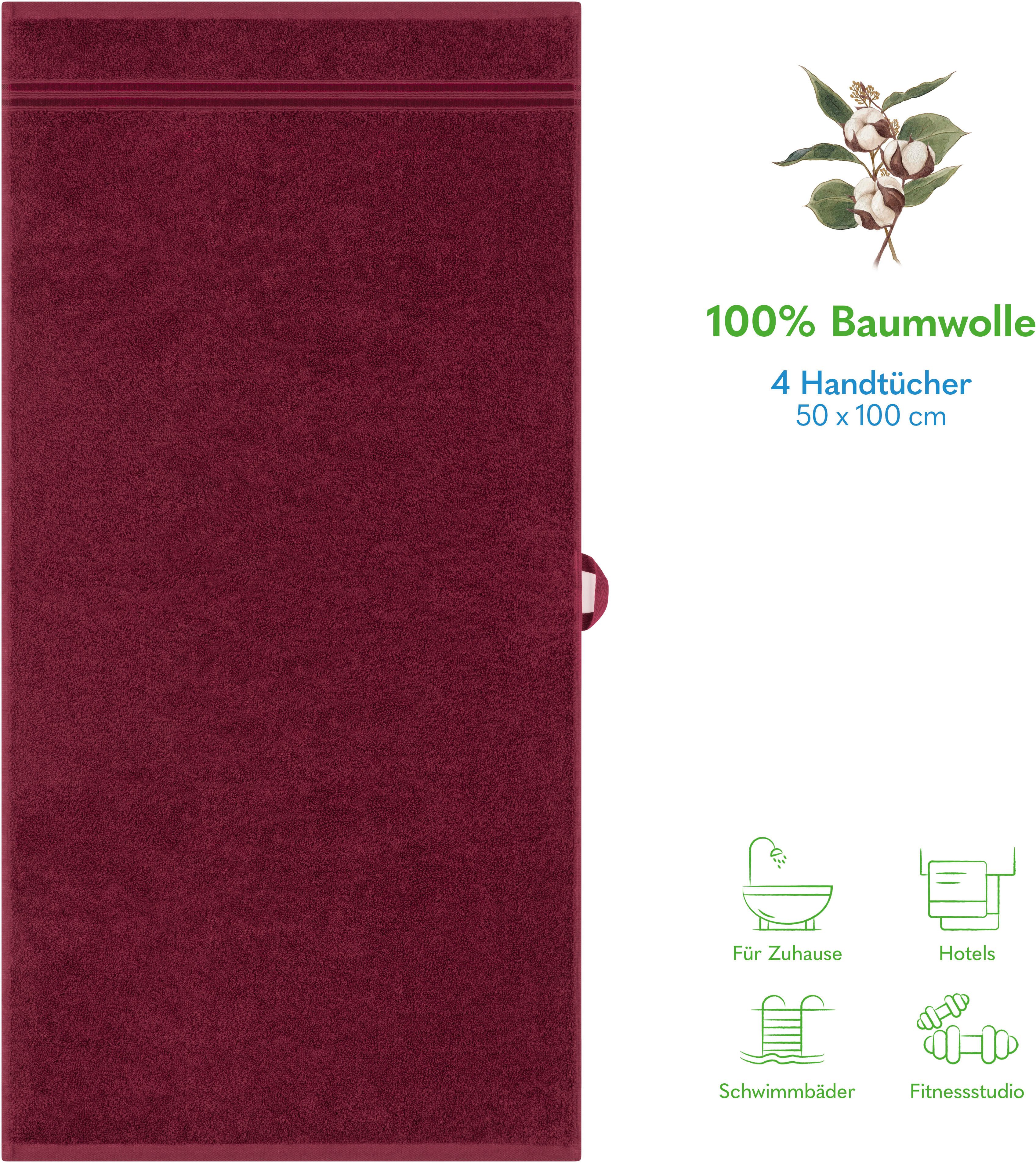 HAMMETEX Handtuch Set 4er Set Handtücher 50x100 cm, 100% Baumwolle, Weich & günstig online kaufen