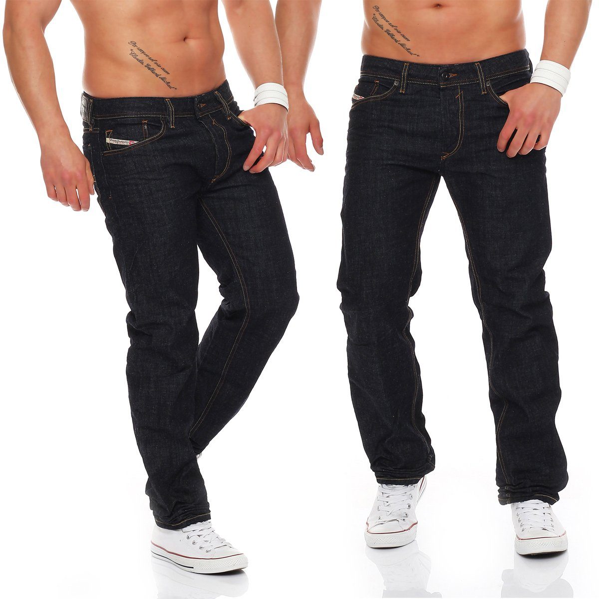 Diesel Regular-fit-Jeans Herren Waykee 0807R Blau, 5 Pocket Style, ohne  Stretch Anteil, Größe: W28 L32