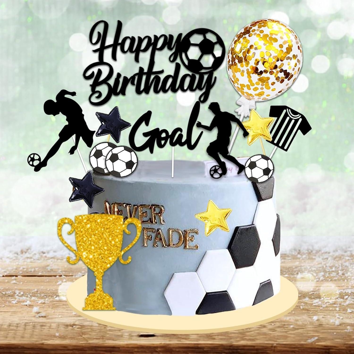 Dekohänger Tortendeko Fußball 28 Stück Kuchentopper Geburtstag Kinder Fußball