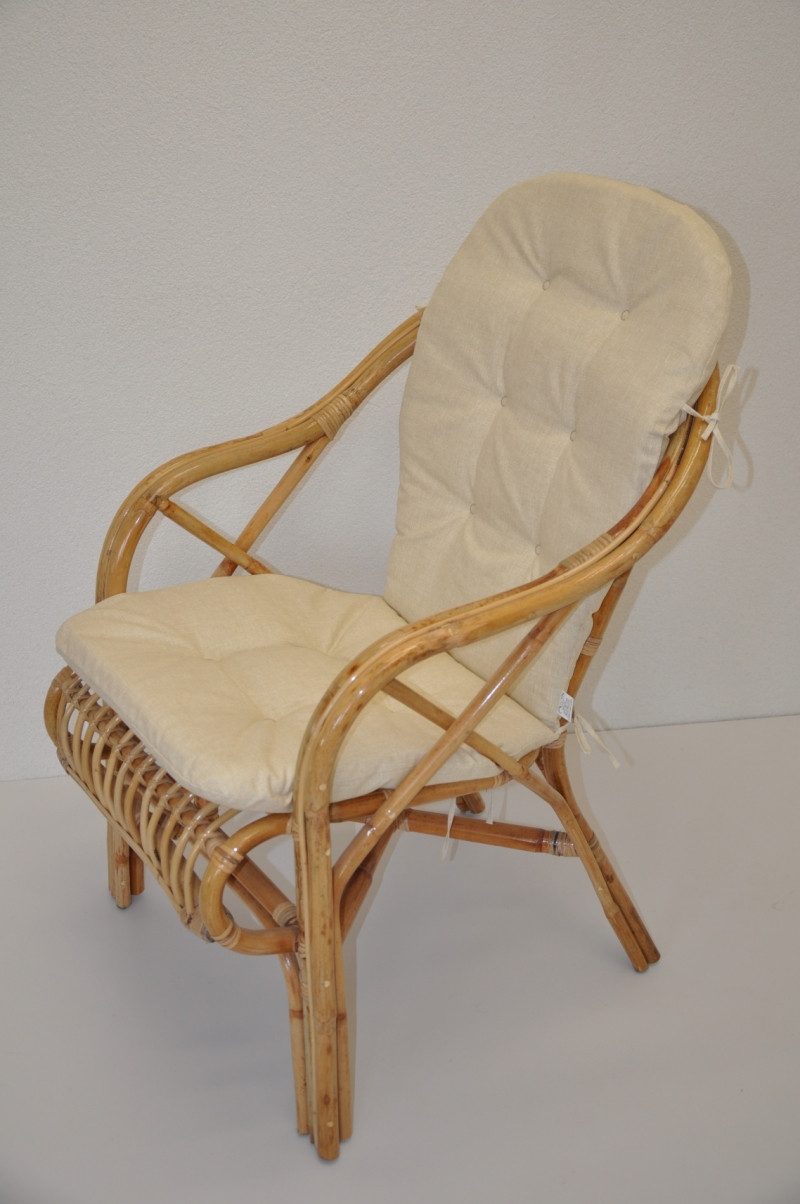 Rattani Rattanstuhl Rattansessel, Rattanstuhl Mandurah inkl. Polster, Bequemer Rattansessel hochwertige Verarbeitung