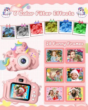 Gofunly für 3-12 Jahre Jungen und Mädchen Weihnachten Spielzeug Kinderkamera (20 MP, 8x opt. Zoom, mit 32GB-Karte Selfie Digital)