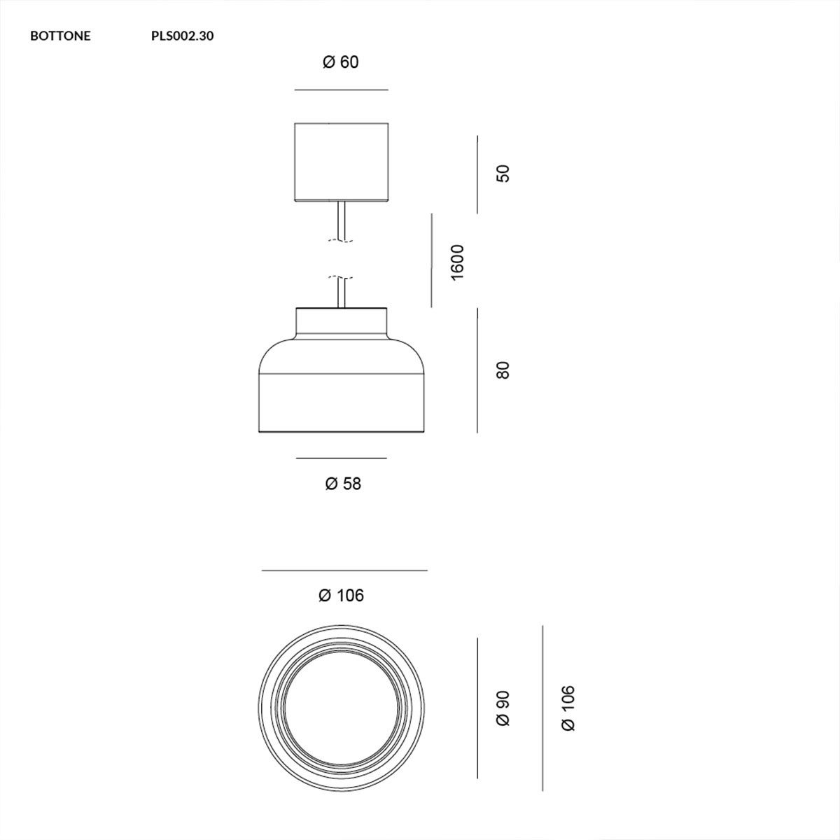 Vivida International Hängeleuchten Bottone Pendelleuchte, Ø: 10,6 cm, Weiß, LED wechselbar, Hängelampe