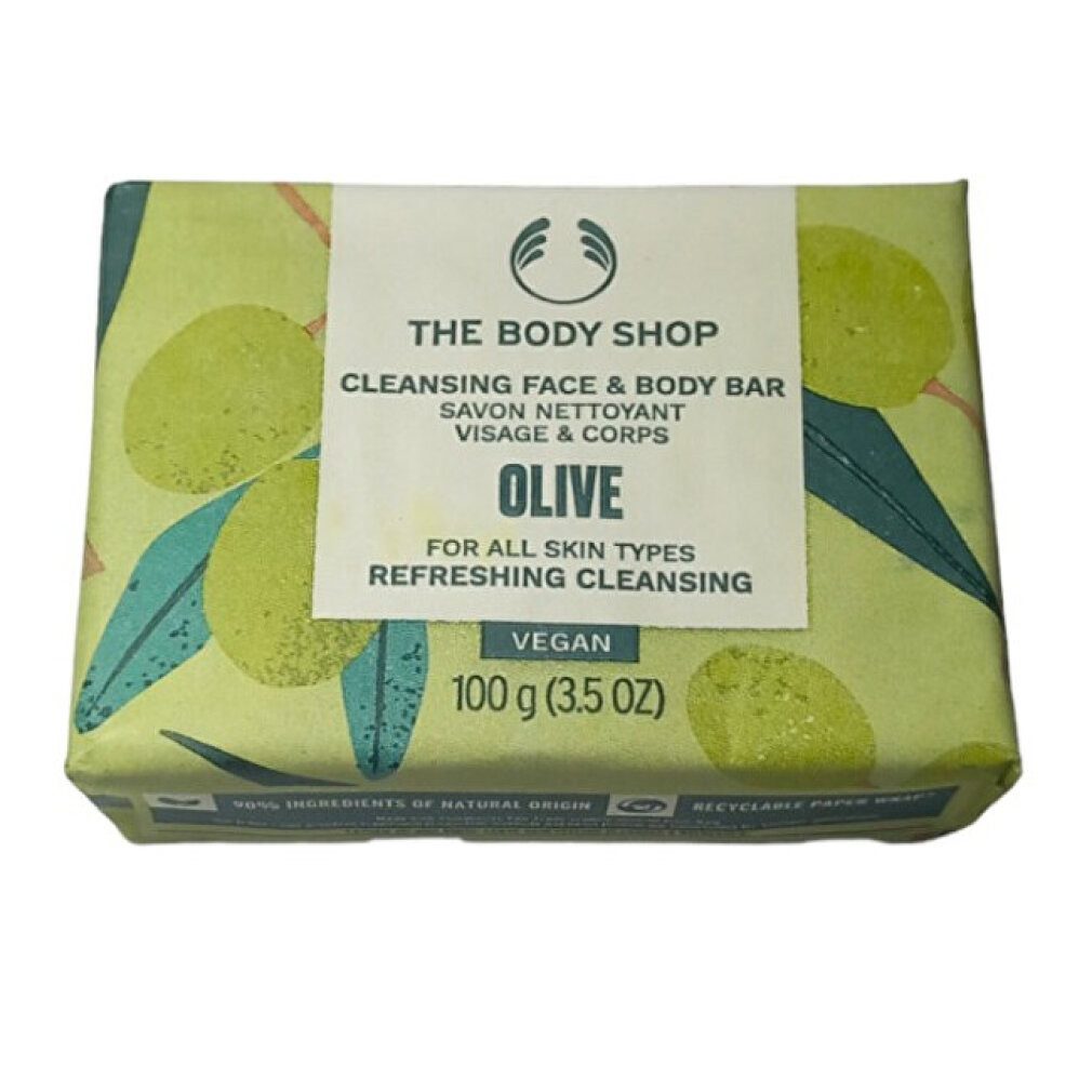 The Body Shop Feste Duschseife Feste Seife für Gesicht und Körper Olive (Cleansing Face & Body Bar)