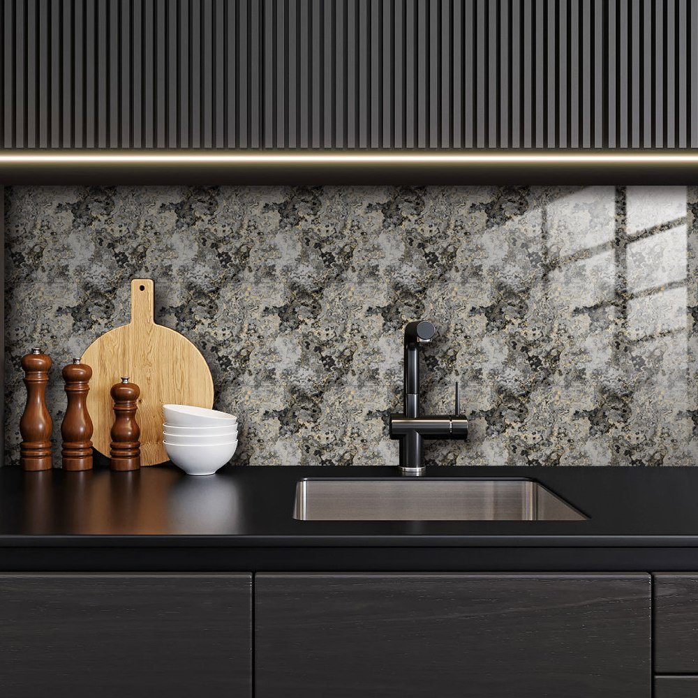 COOL-i ® Fliesenaufkleber Klebefliesen 10 Stück -15cm x 15cm, 3D Fliesenaufkleber (Marmor Optik), PVC Wasserfest,Selbstklebend,Hitzebeständig,Starke Klebefähigkeit