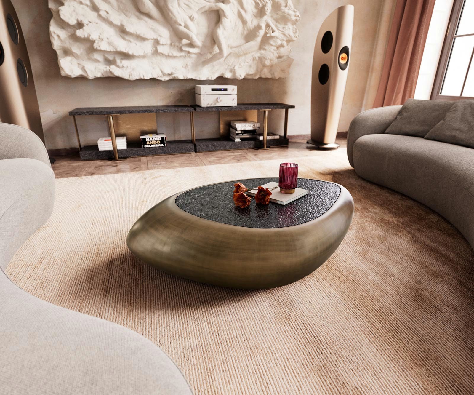 DELIFE Couchtisch Sagana, Metallic Gold 120x80 günstig online kaufen