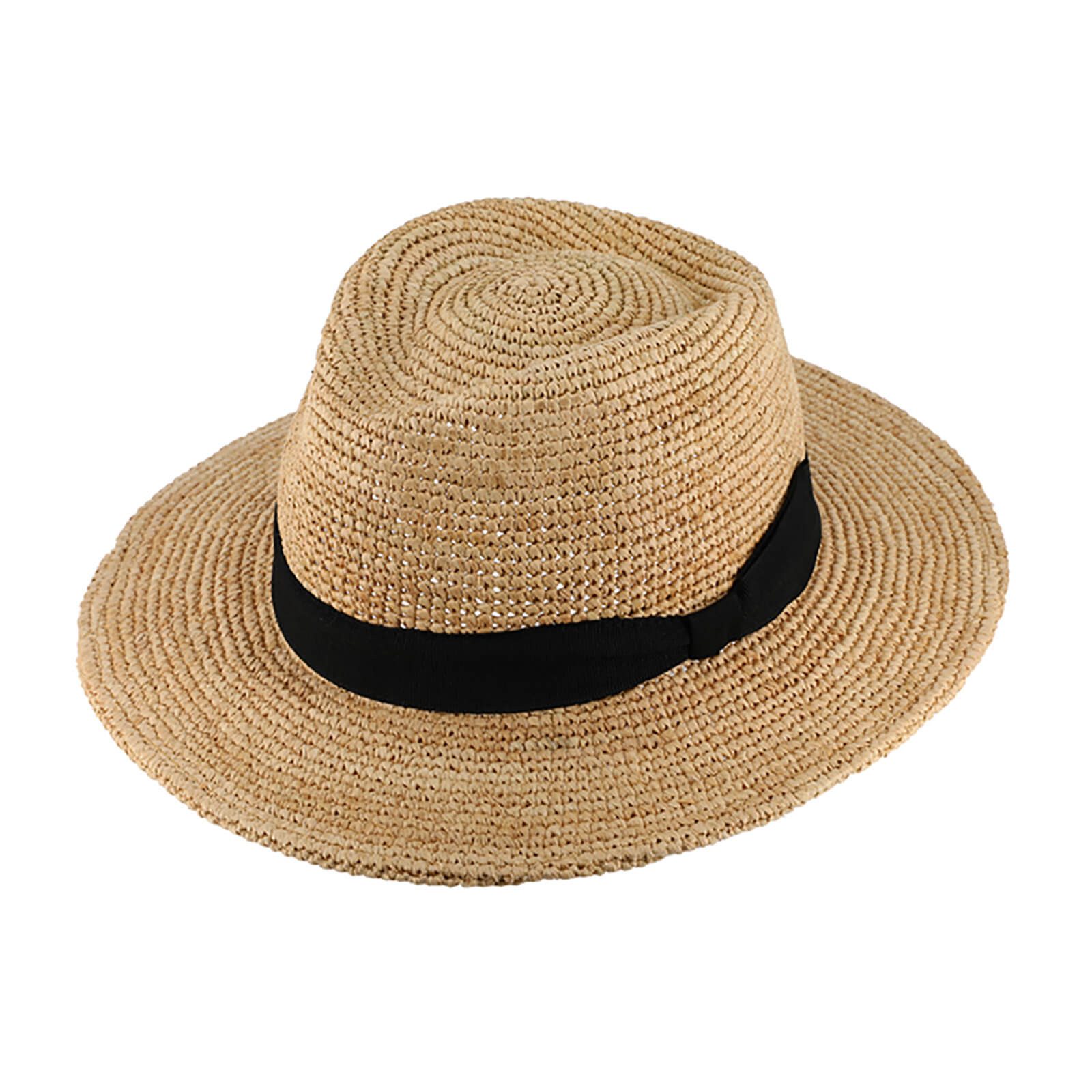 Fiebig Strohhut Strohhut Traveller Raffia mit Ripsband Beige