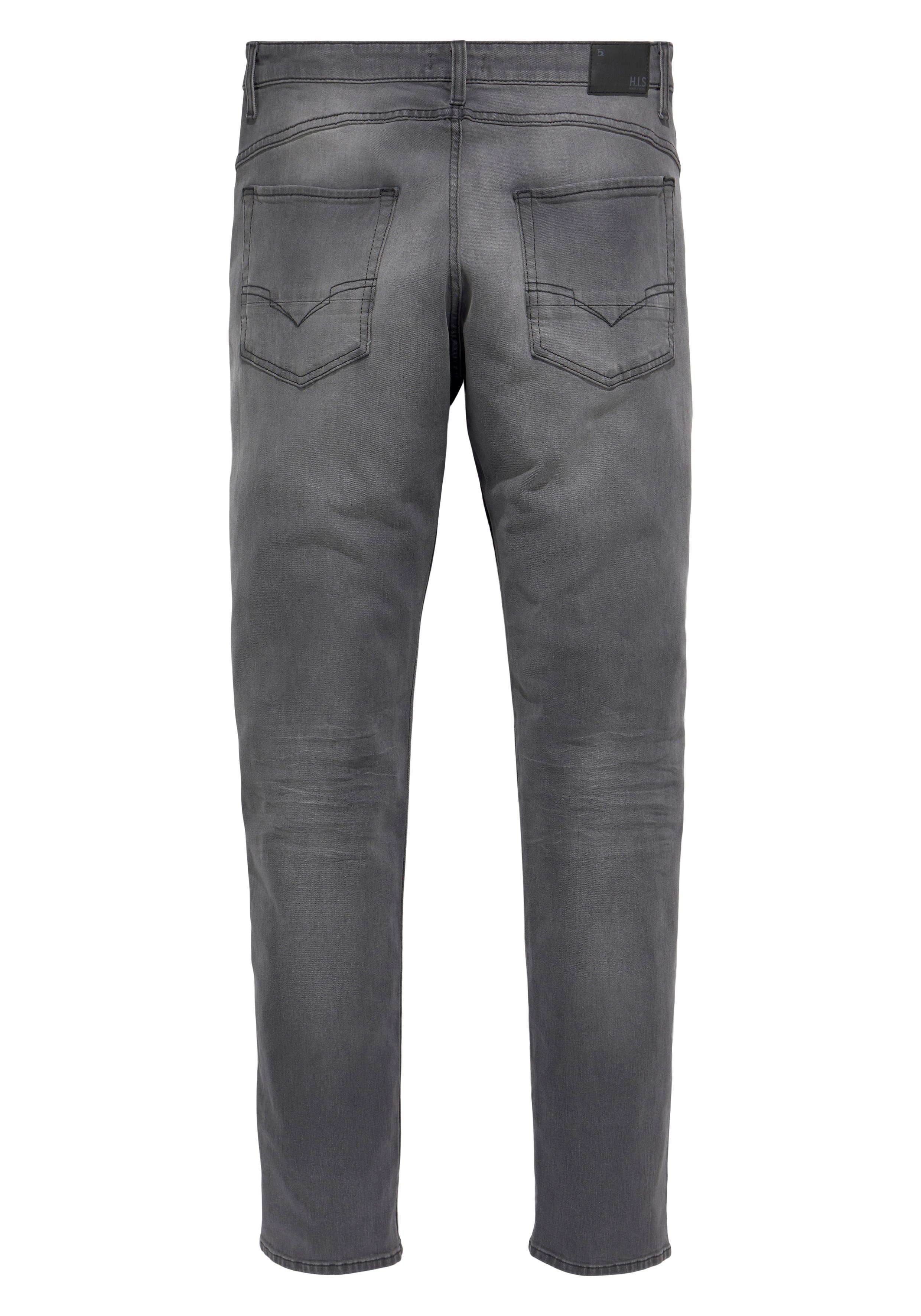 Ökologische, Ozon Tapered-fit-Jeans wassersparende H.I.S grey CIAN dark Wash durch Produktion