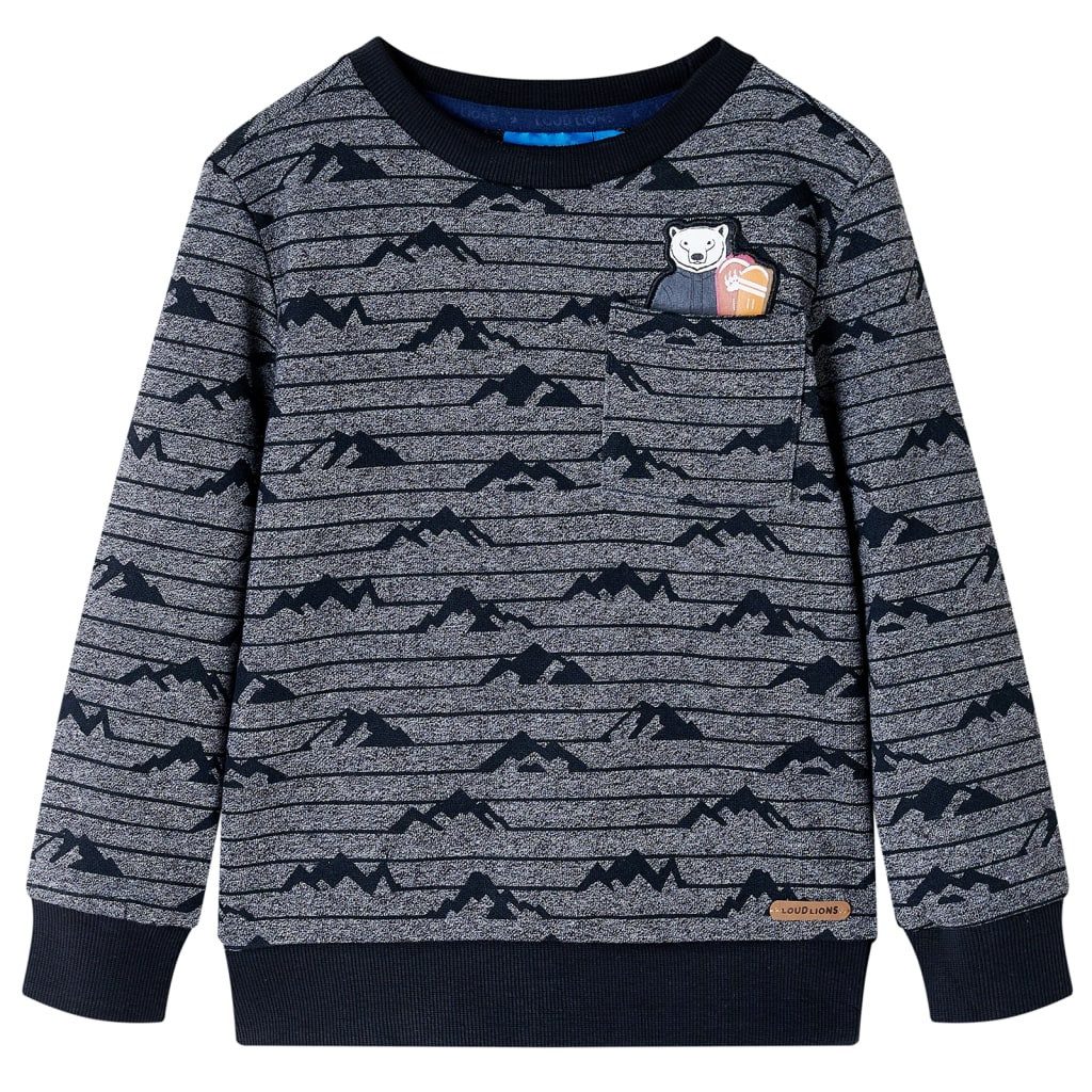 vidaXL Sweatshirt Kinder-Sweatshirt Marineblau Melange 116
