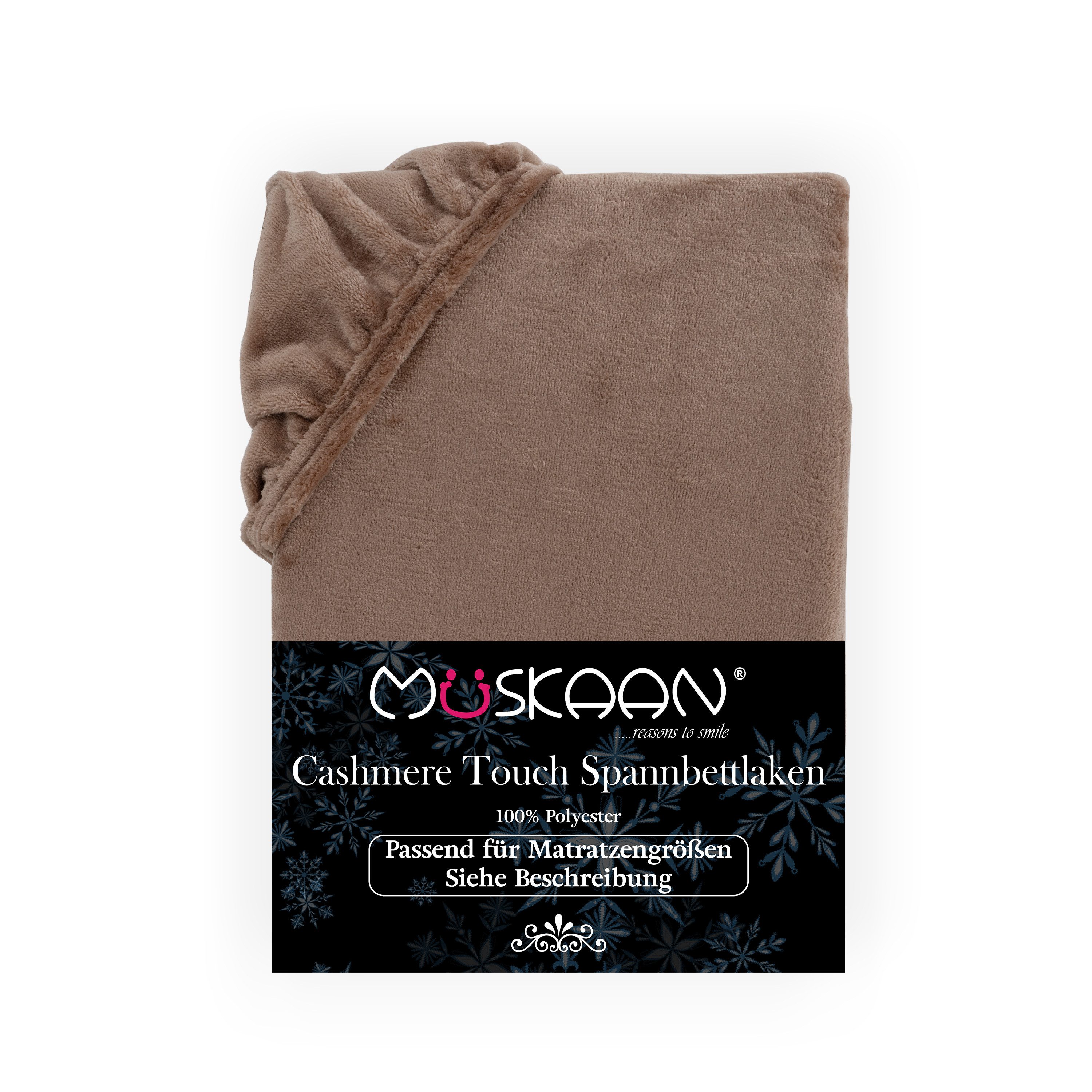 Müskaan Spannbettlaken Spannbetttuch Cashmere Touch Bettlaken Flausch Warm, Nicki, Gummizug: Rundumgummizug, Matratzen Bezug bis 22cm Matratzenhöhe Kuschelig Flauschig