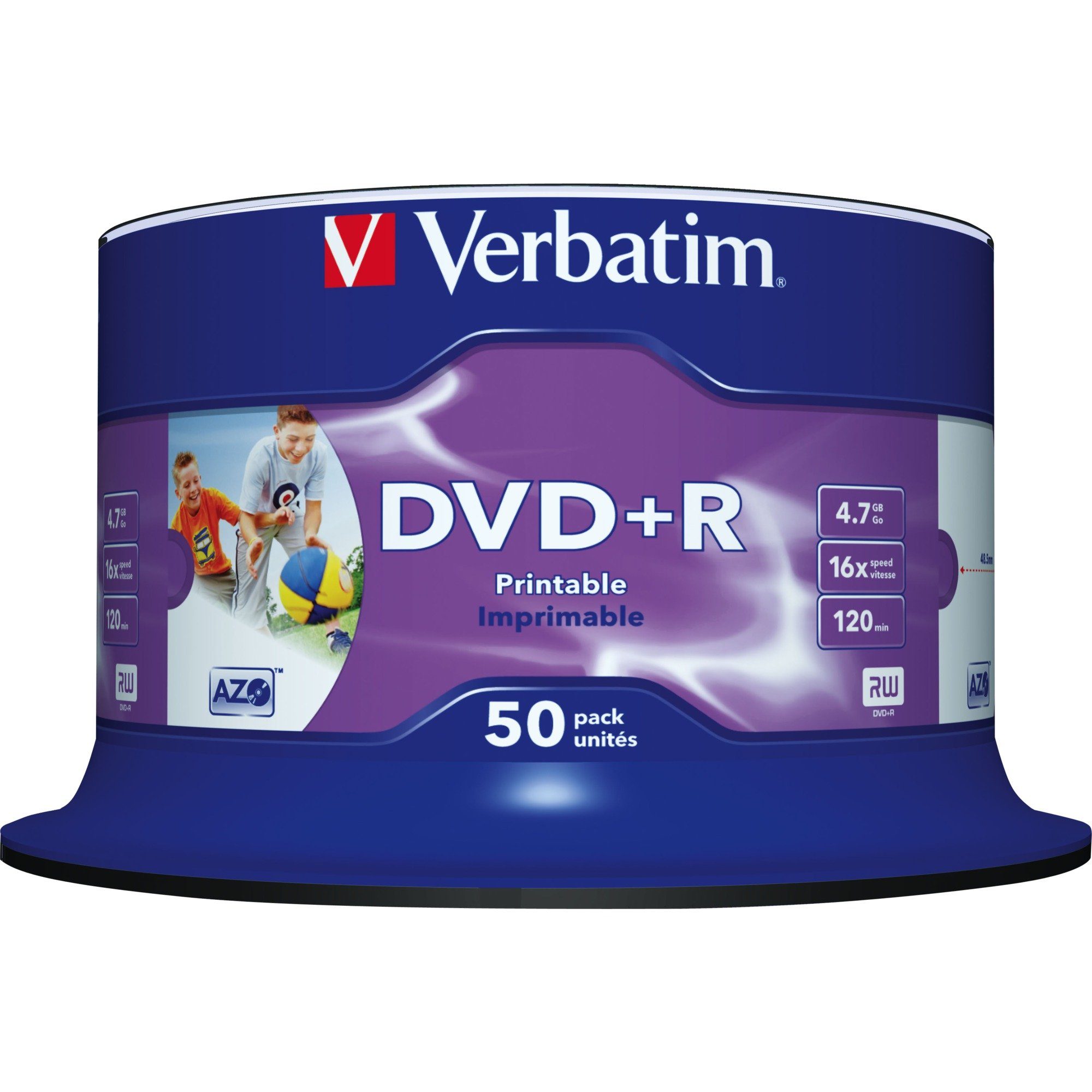 Verbatim DVD-Rohling Verbatim DVD+R 4,7 GB, DVD-Rohlinge, (16fach, 50