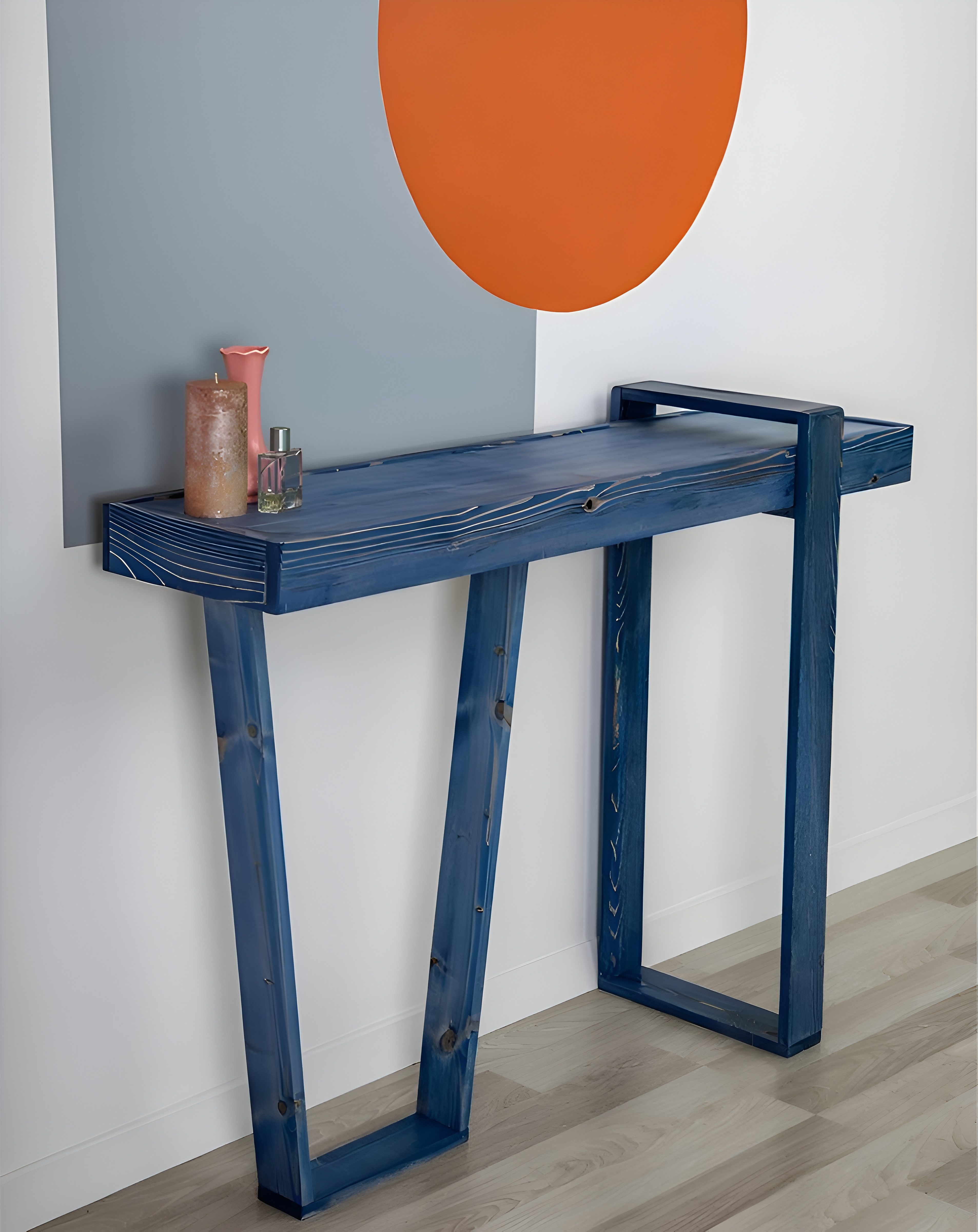 Xlmoebel Konsolentisch Blauer Konsolentisch aus Holz – modernes Design für Wohnräume (Konsolentisch), Hergestellt in Europa