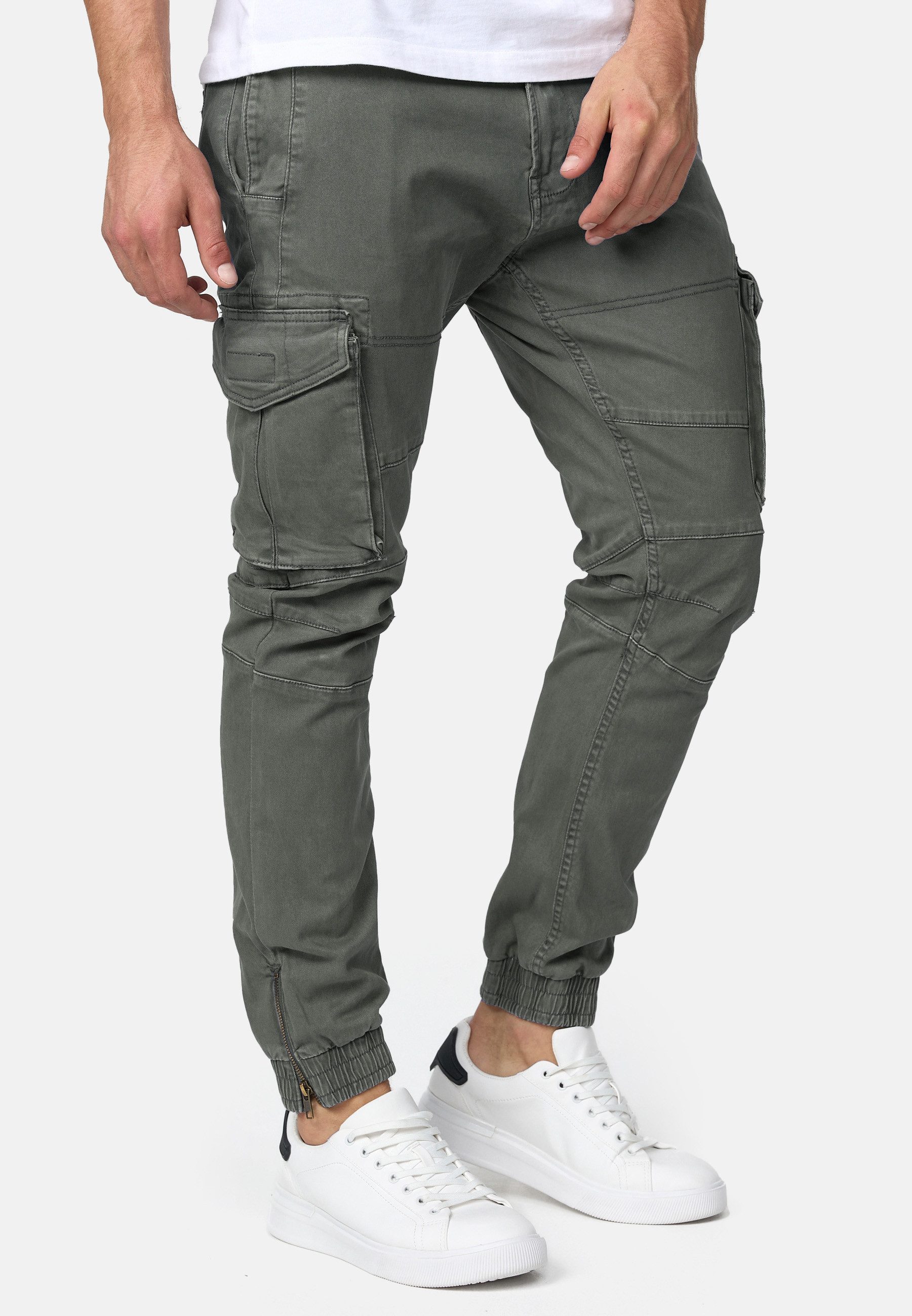 Indicode Cargohose Herren Alex Cargo Hose Herrenhose mit 6 praktischen Taschen