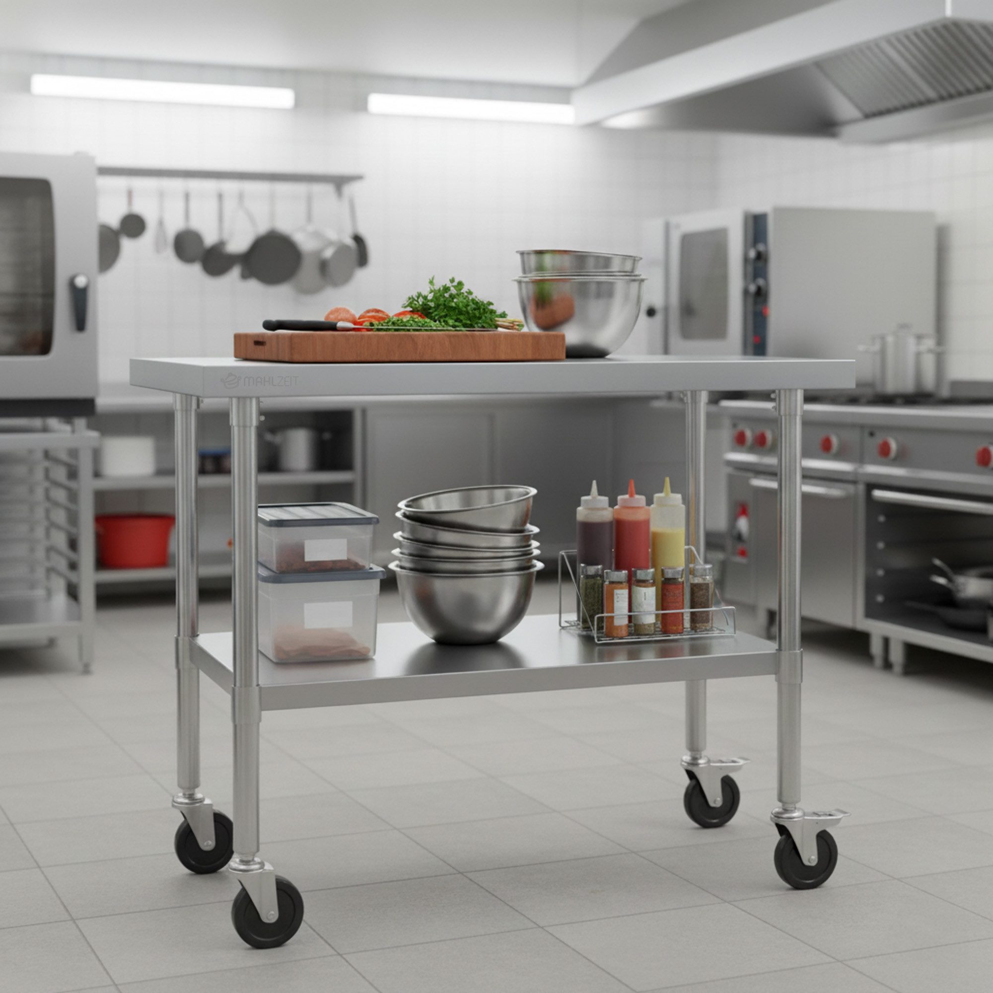 Mahlzeit Arbeitstisch Edelstahltisch, 120 x 70 x 85 cm, Küchentisch, Gastronomietisch (1-St)