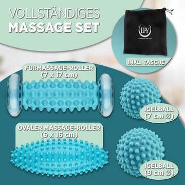 Luminary for you Massageball Fußmassage 4er Set / Vollständiges Massage Set, Fussmassage Roller, Große Hilfe bei Verspannungen und Schmerzen 4-tlg., 4er-Set, Maximale Entspannung