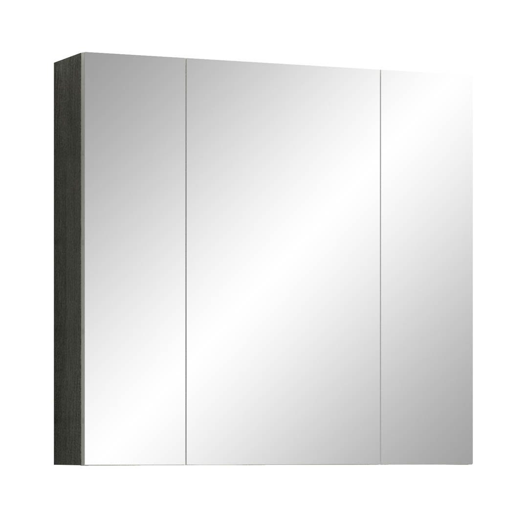 ebuy24 Badezimmerspiegelschrank 3 (1-St) Spiegelschrank Türen, Riva Bad grau