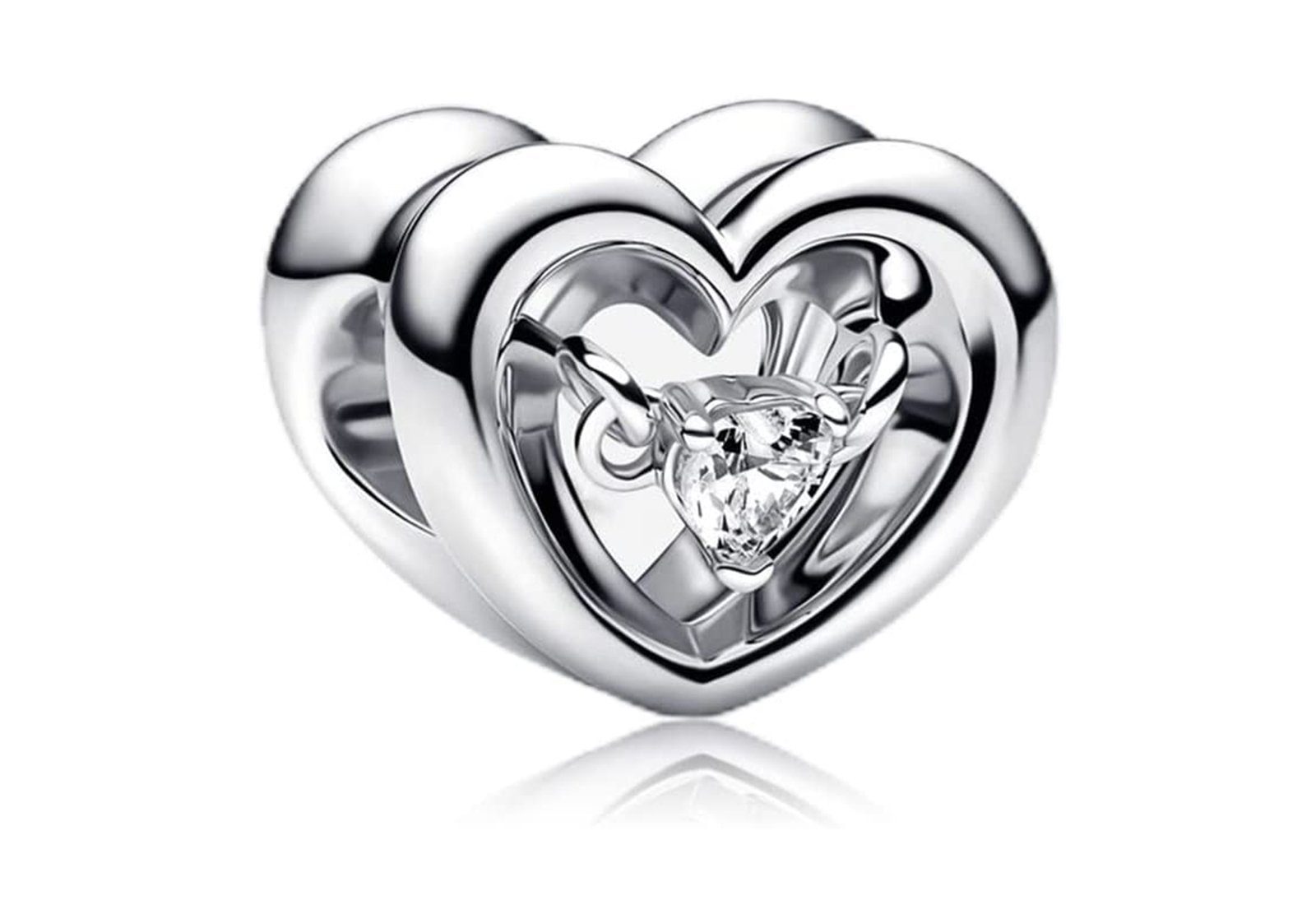 Haiaveng Herzanhänger Hearts Anhänger S925 Sterling Silber Armbänder Bead, Cubic Zirconioa Armbänder Bead, für Armbänder Halskette