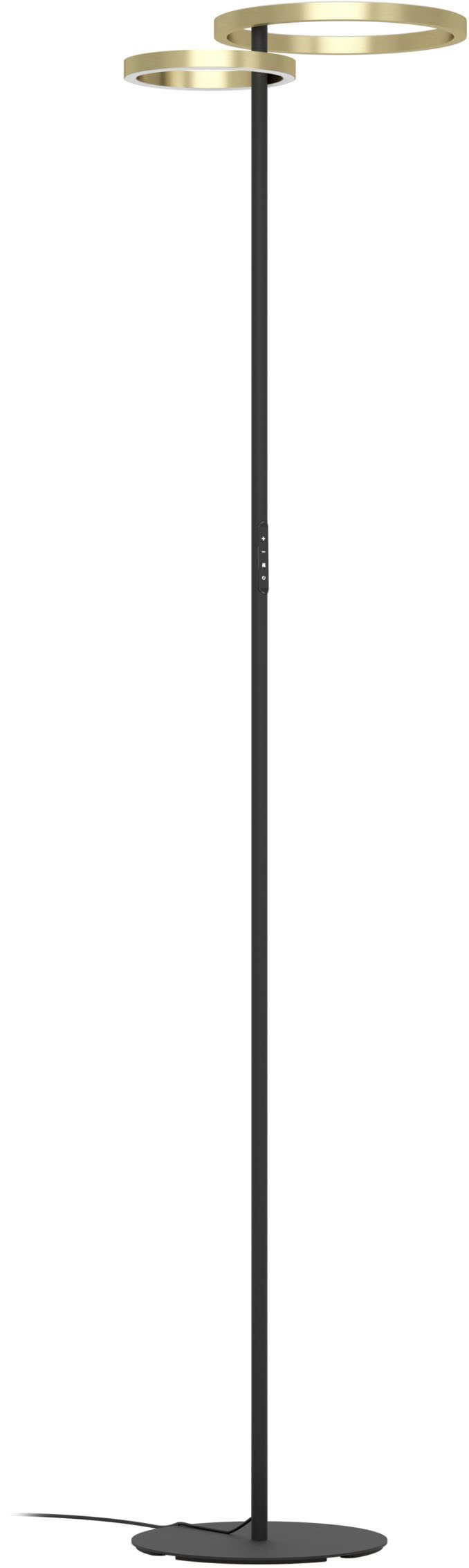 EGLO Stehlampe CASTELPOTO 1 Stehlampe - Stahl - LED;LED - 16W;12W - IP20, Dimmfunktion, Farbwechsel, mehrere Helligkeitsstufen, LED fest integriert, Kaltweiß, Neutralweiß, Warmweiß, Standleuchte, Leselampe, Wohzimmer, Schlafzimmer, L43 x B30 x H180 cm