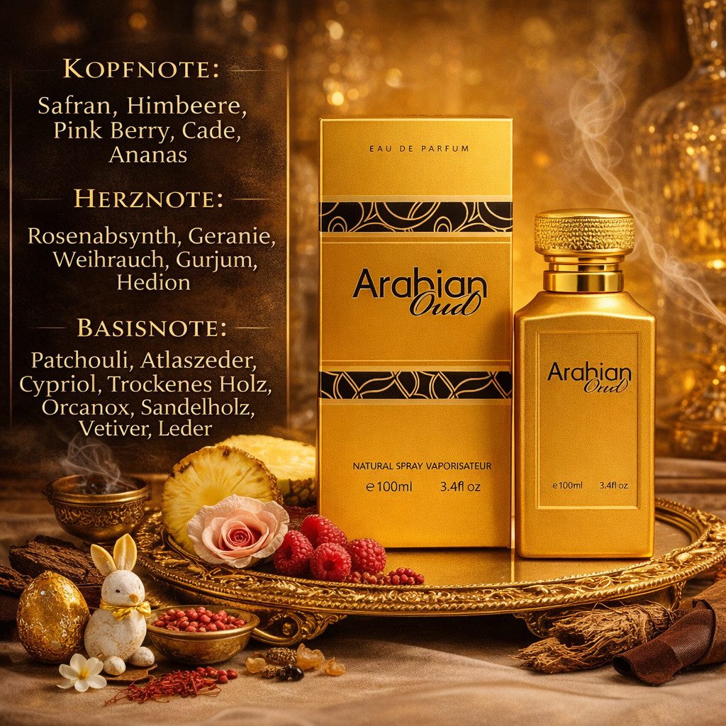Attar & Co London Eau de Parfum Arabian Oud Classic & Intense Unisex, Würzig, Orientalisch 100 ml, 1-tlg., Hergestellt in England, Orientalisch-Holzig, fruchtige Süße