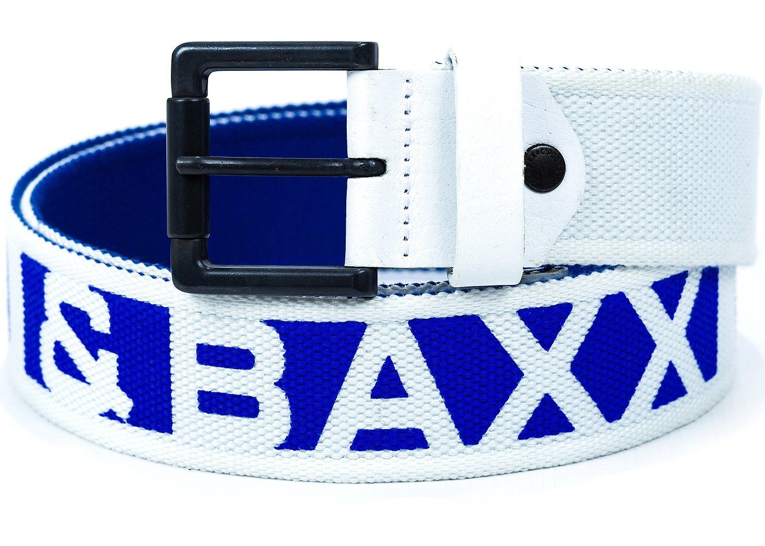 Cipo & Baxx Stoffgürtel Casual Gürtel BA-C-2133 mit großen Markenschriftzug blau-weiss
