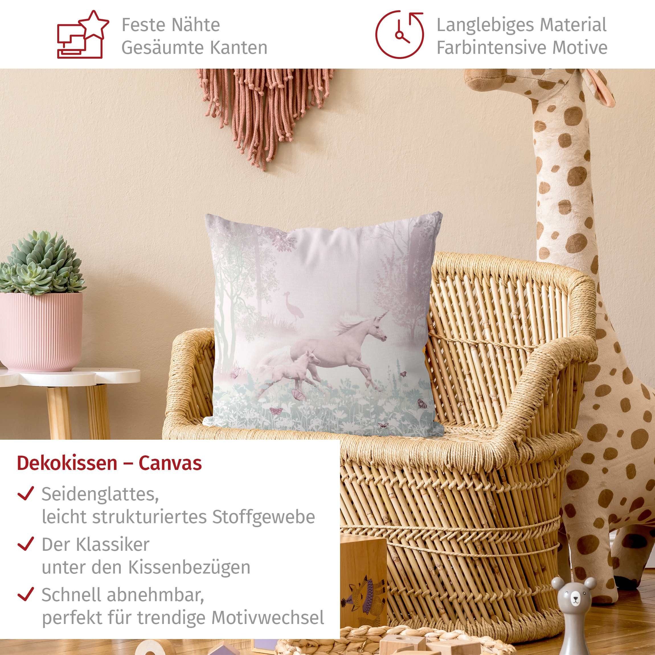 Bilderdepot24 Dekokissen drinnen Kissenhülle/ Sofakissen/ Zierkissen Kissenhülle rosa Tiere Ill, Bezug mit / ohne Füllung Zierkissen Outdoor Sofa Bett