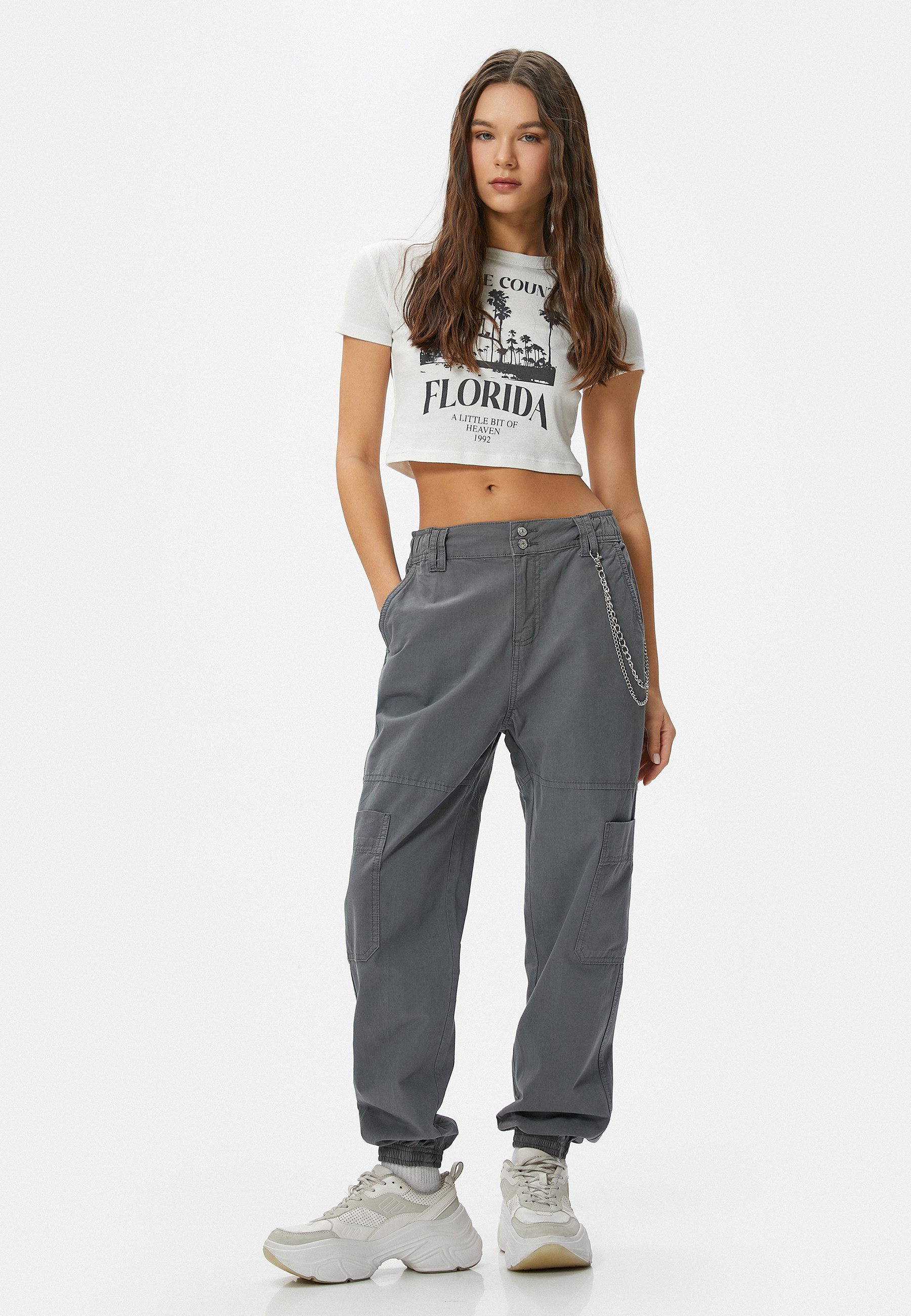 Koton Cargojeans Hohe Leibhöhe Jogger Cargojeans