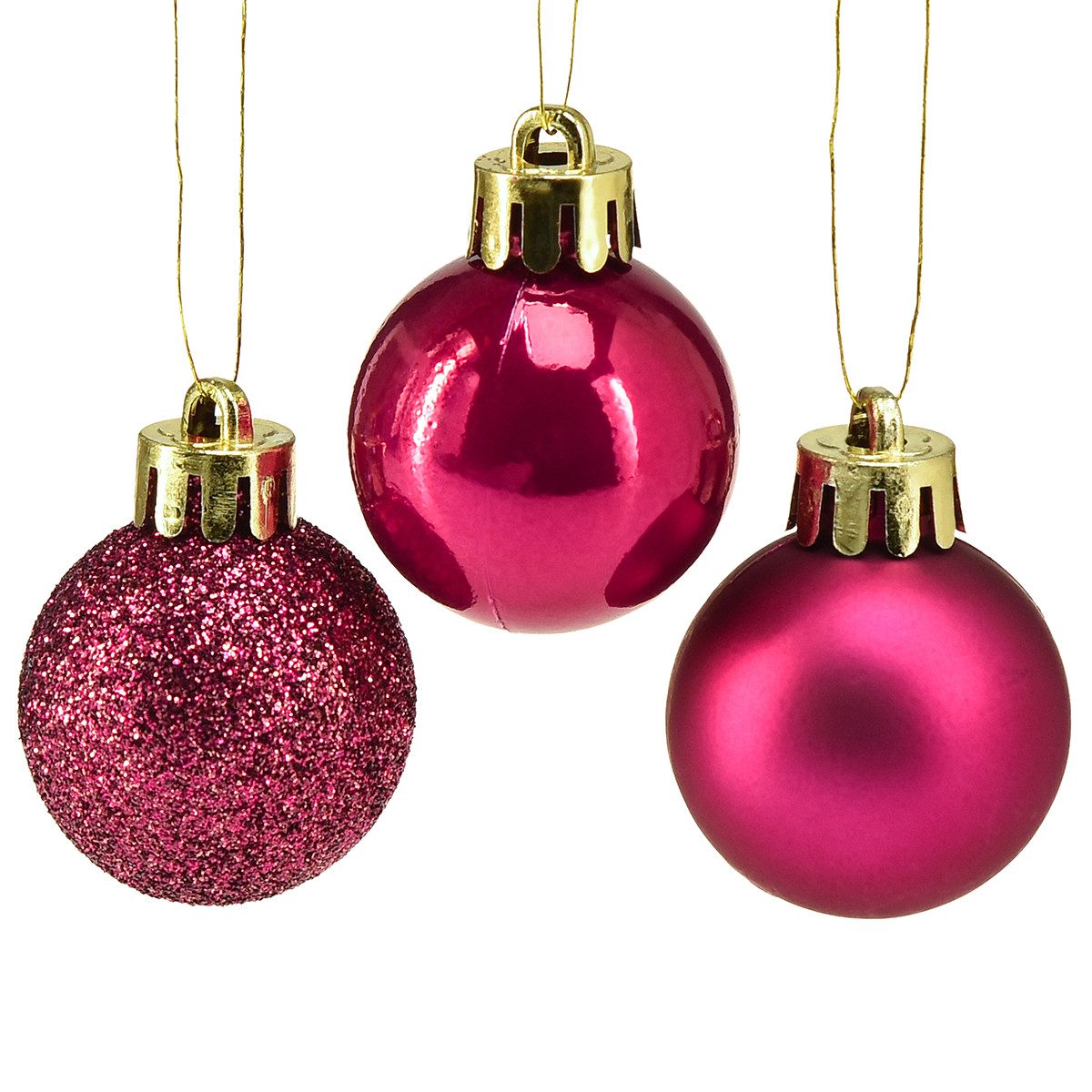 Kaemingk Weihnachtsbaumkugel Bruchfeste Mini-Deko-Kugeln für Weihnachtsbaum und, 14 Stück