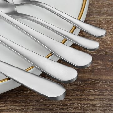KingLux Besteck-Set 36Tlg.Edelstahl Essbesteck-set mit Steakmesser Gabel Messer Löffel (36-tlg), 6 Personen, Edelstahl