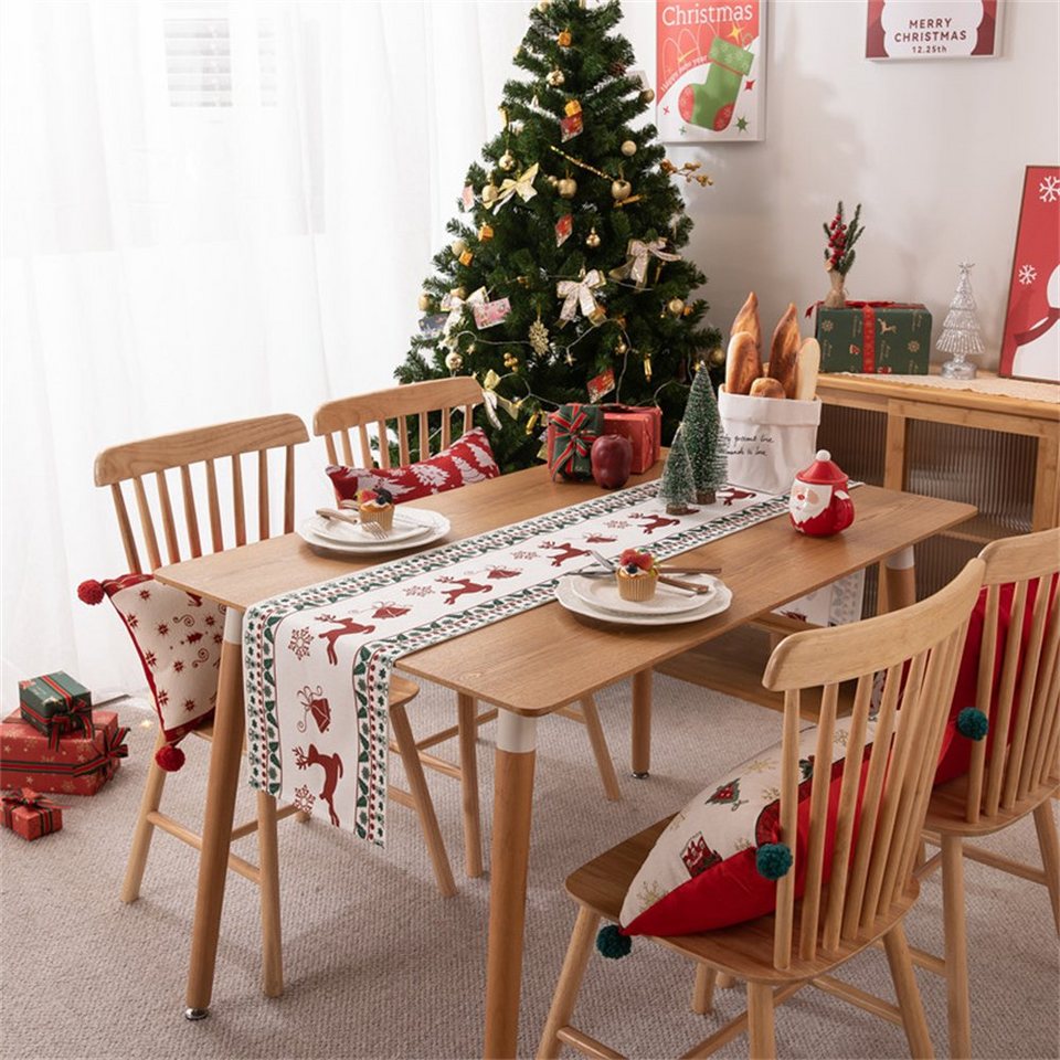 Rouemi Tischband Weihnachten Tischdecken, Weihnachten Elch Quaste  Tischdecken, 35×180cm, 35×200cm, Anlass: Esszimmer, Wohnzimmer,  Schlafzimmer, Urlaub, Geschenk