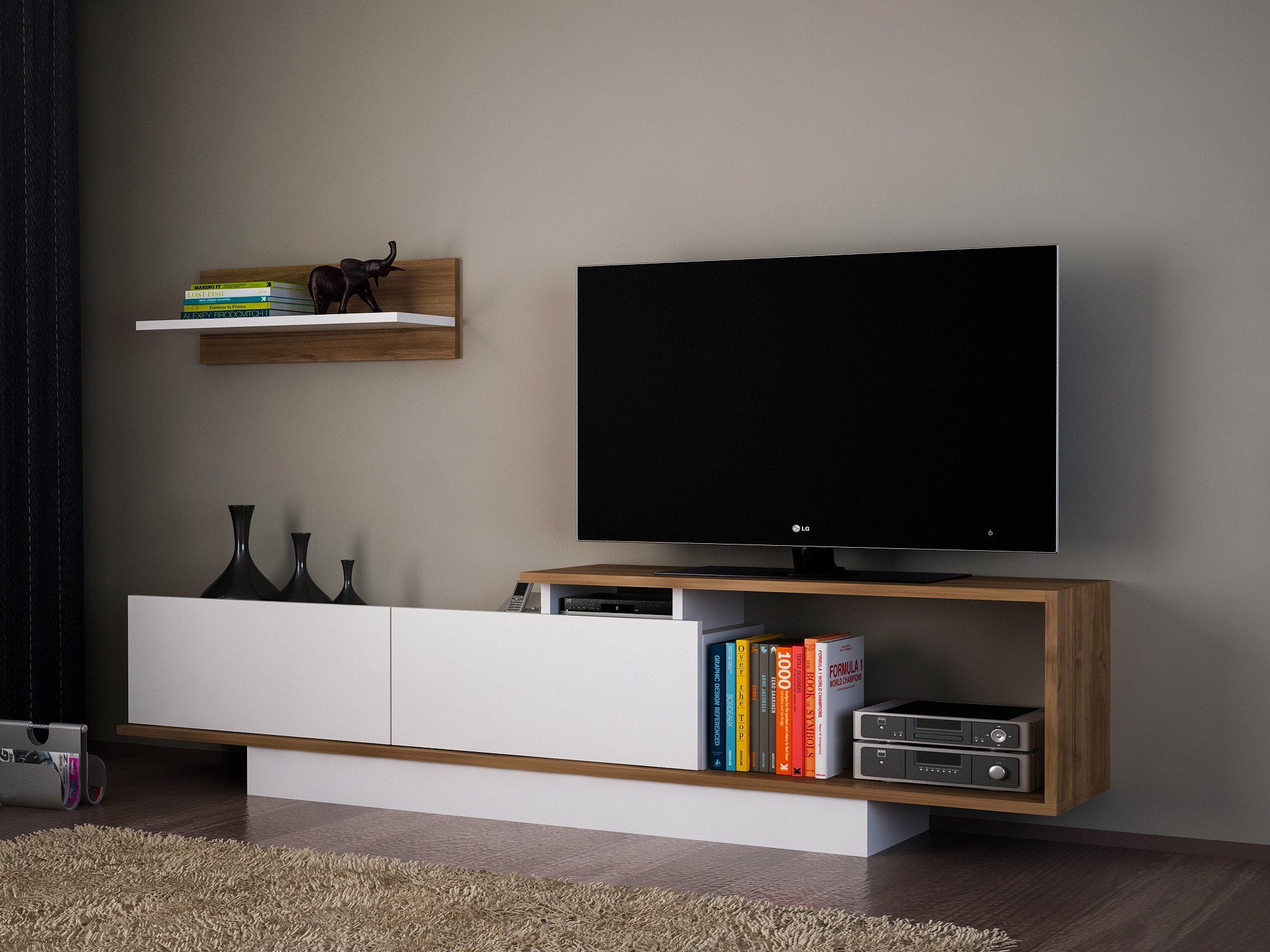 Skye Decor TV-Schrank Schränke, 45x180x29,6 cm, 100% Melaminbeschichtete Partikelplatte
