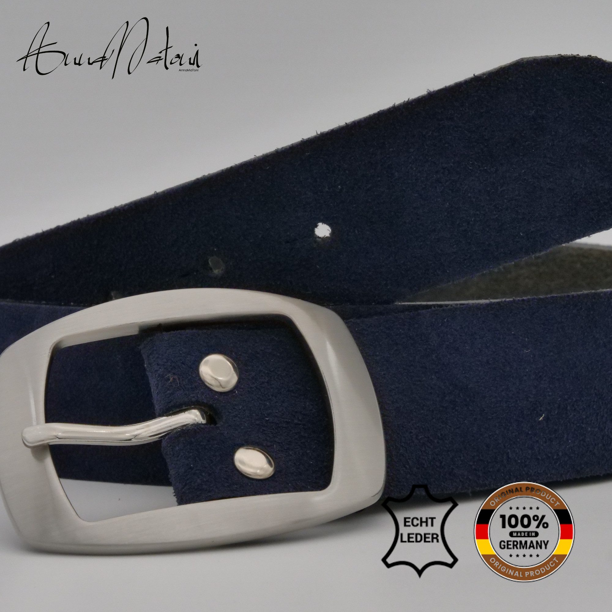 AnnaMatoni Ledergürtel AnnaMatoni Damen Ledergürtel in hochwertigem Velour Leder 4cm