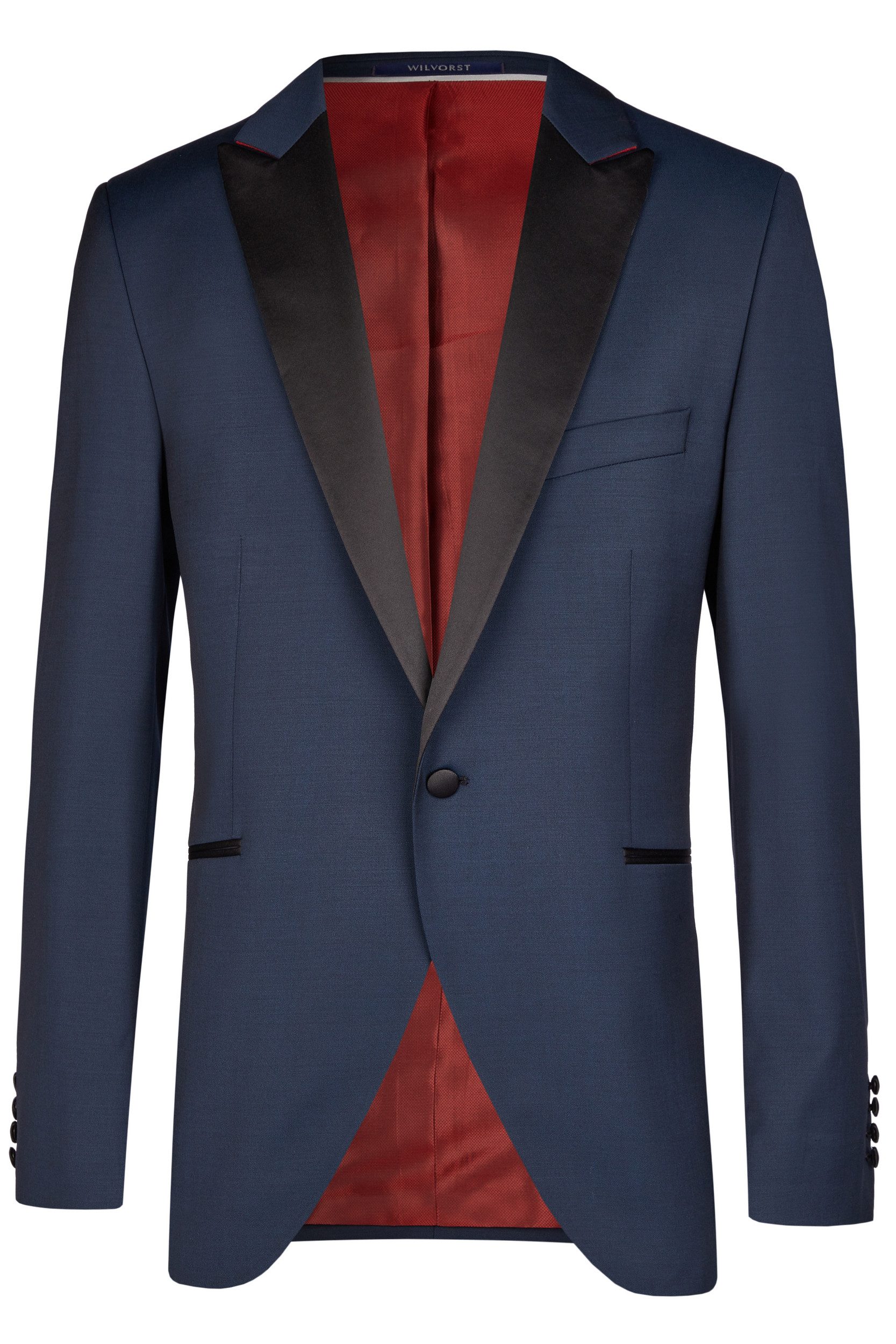 Wilvorst Sakko Wilvorst CLASSICs Herren Smokingsakko Spitzfacon Modern-Fit Blau