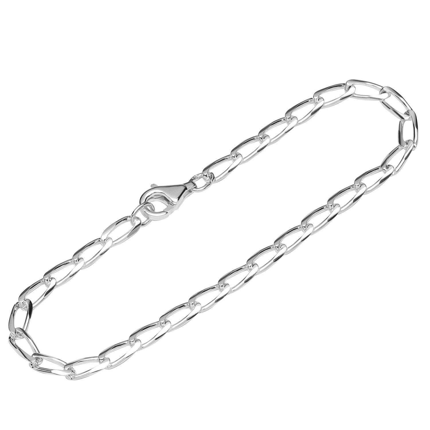 NKlaus Silberarmband Armband 925 Sterling Silber 19cm Langpanzerkette g (1 Stück), Made in Germany