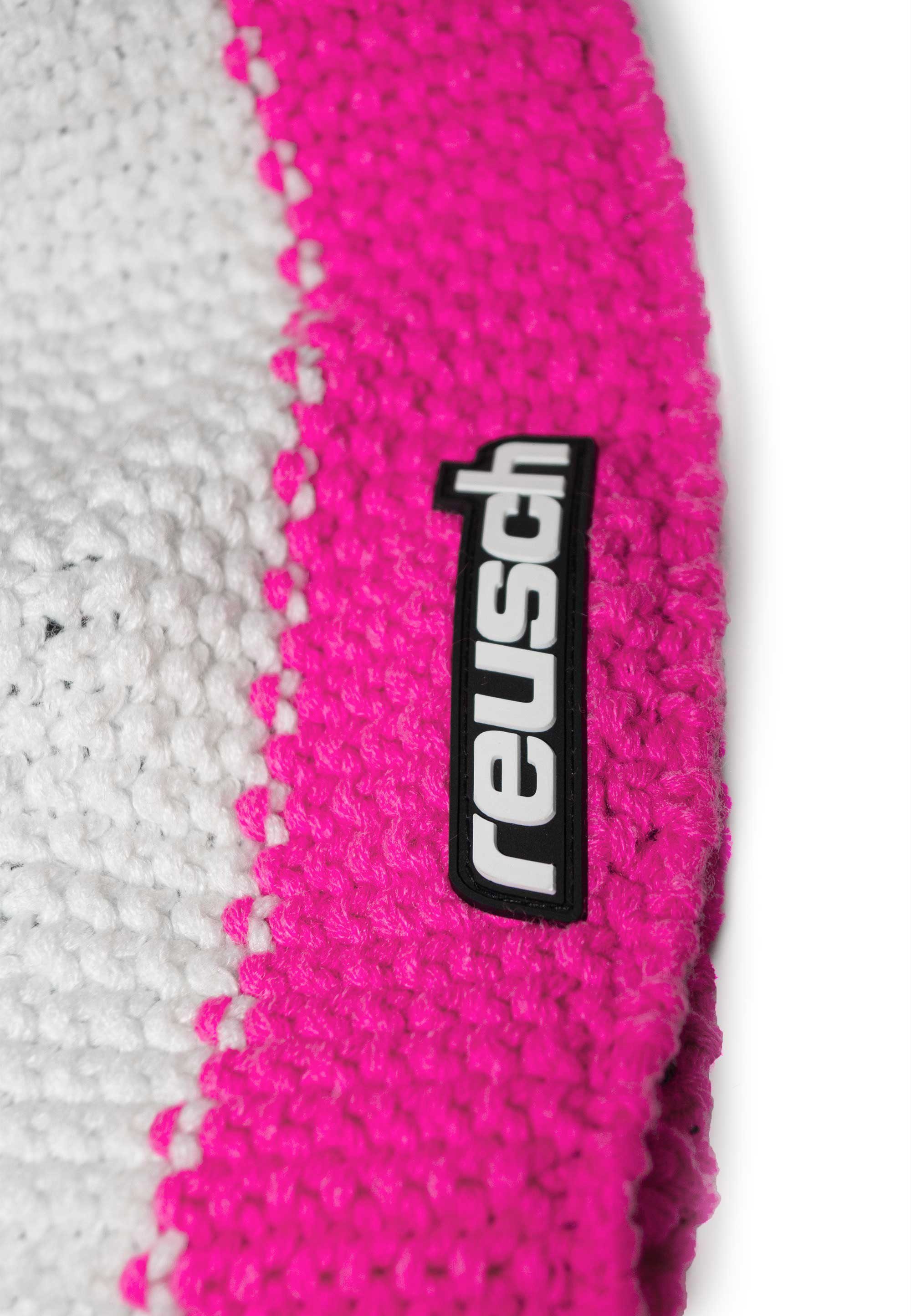 Reusch Beanie Enzo Bommel großem mit Beanie pink-weiß