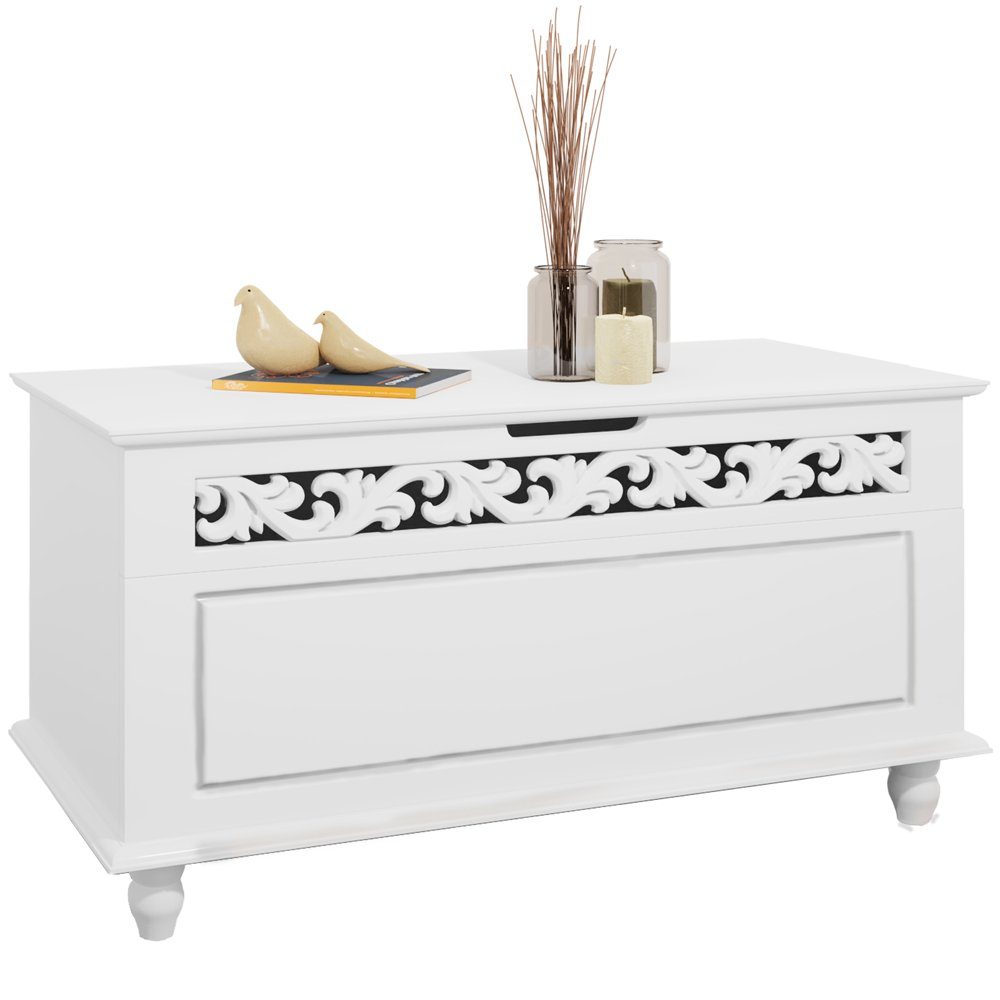 Casaria Holzkiste Jersey, mit Stauraum Klappbarer Deckel 80x40x48 cm Groß H günstig online kaufen