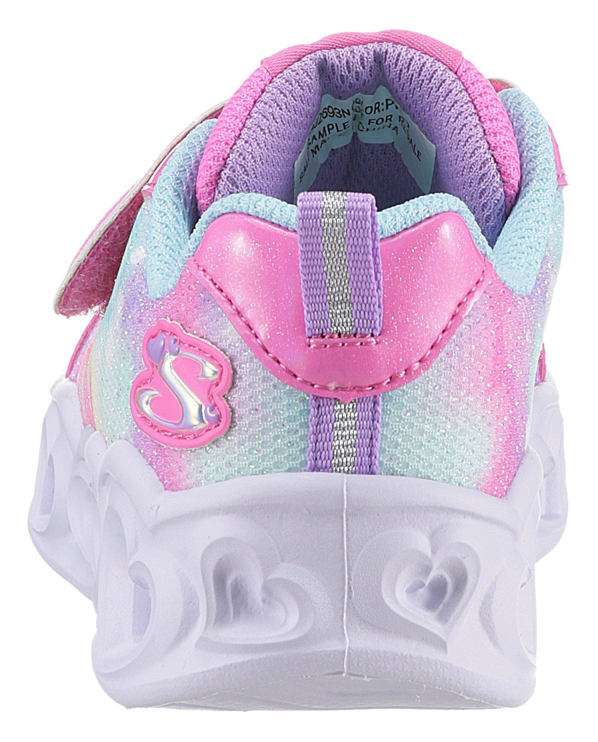 Skechers Blinkschuh HEART LIGHTS - LOVIN REFLECTION Lauflernschuh Blink,-Klettschuh mit Herz-Applikation, Größenschablone zum Download