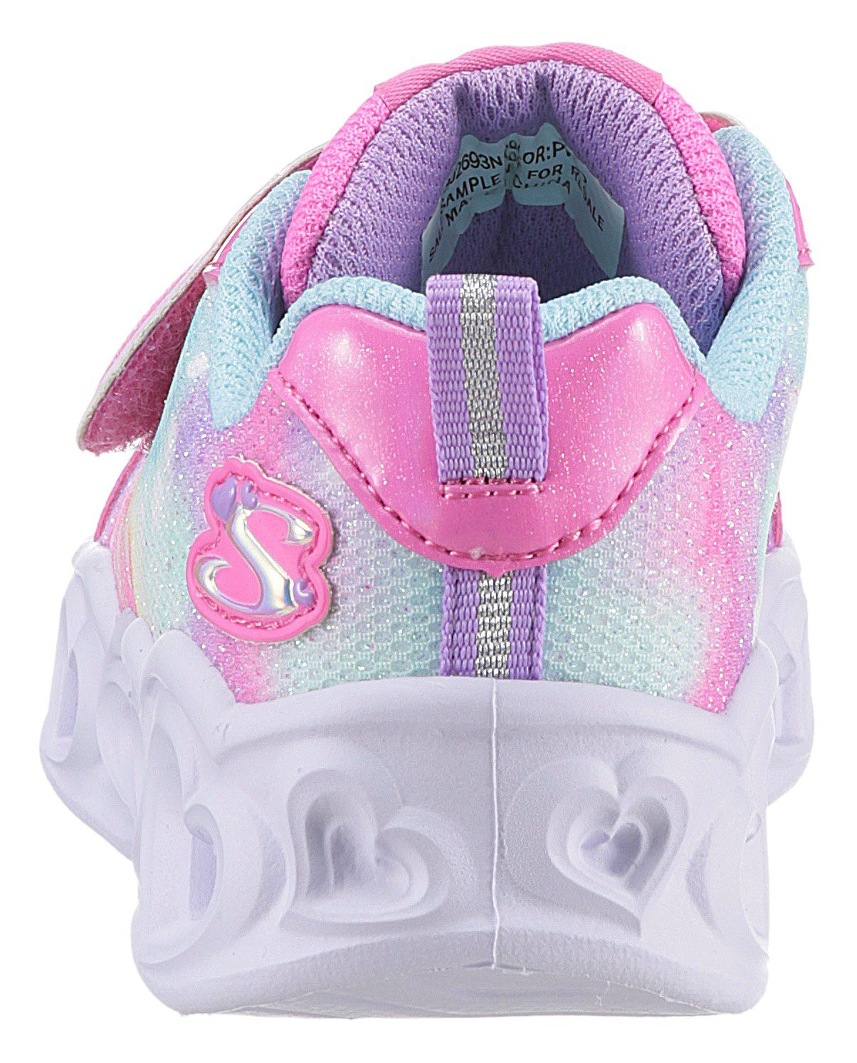 mit Kids rosa-mint LIGHTS hübscher Herz-Applikation HEART REFLECTION Blinkschuh Skechers Lauflernschuh - LOVIN