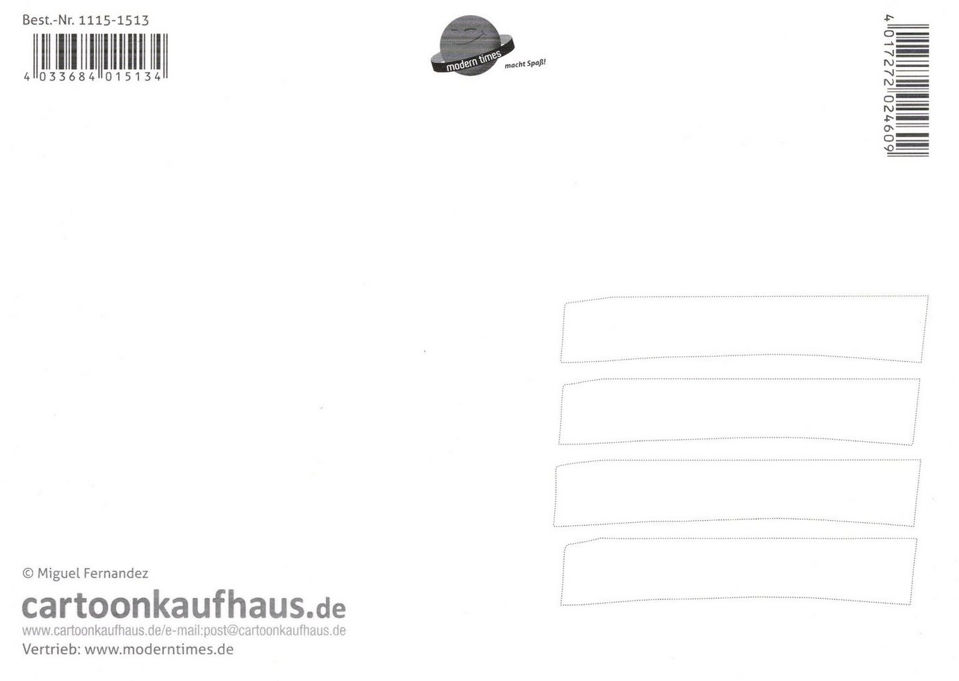 Thumbnail - Postkarte Cartoon-Postkarte Miguel Fernandez "Manchmal denke ich, wir hätte ..."