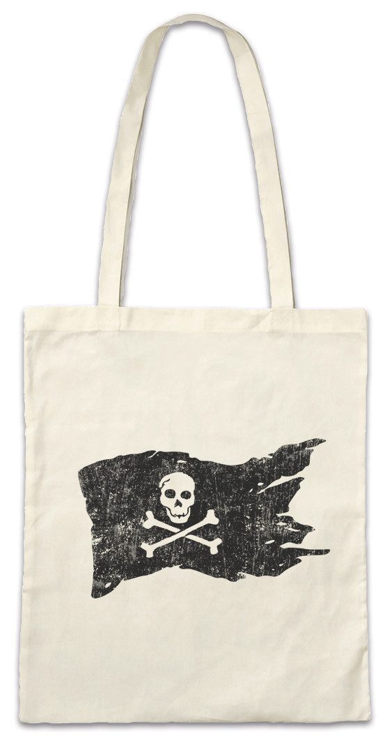 Beuteltasche Pirate Flag Stofftasche Jolly Totenkopf Rogers Totenschädel Skull
