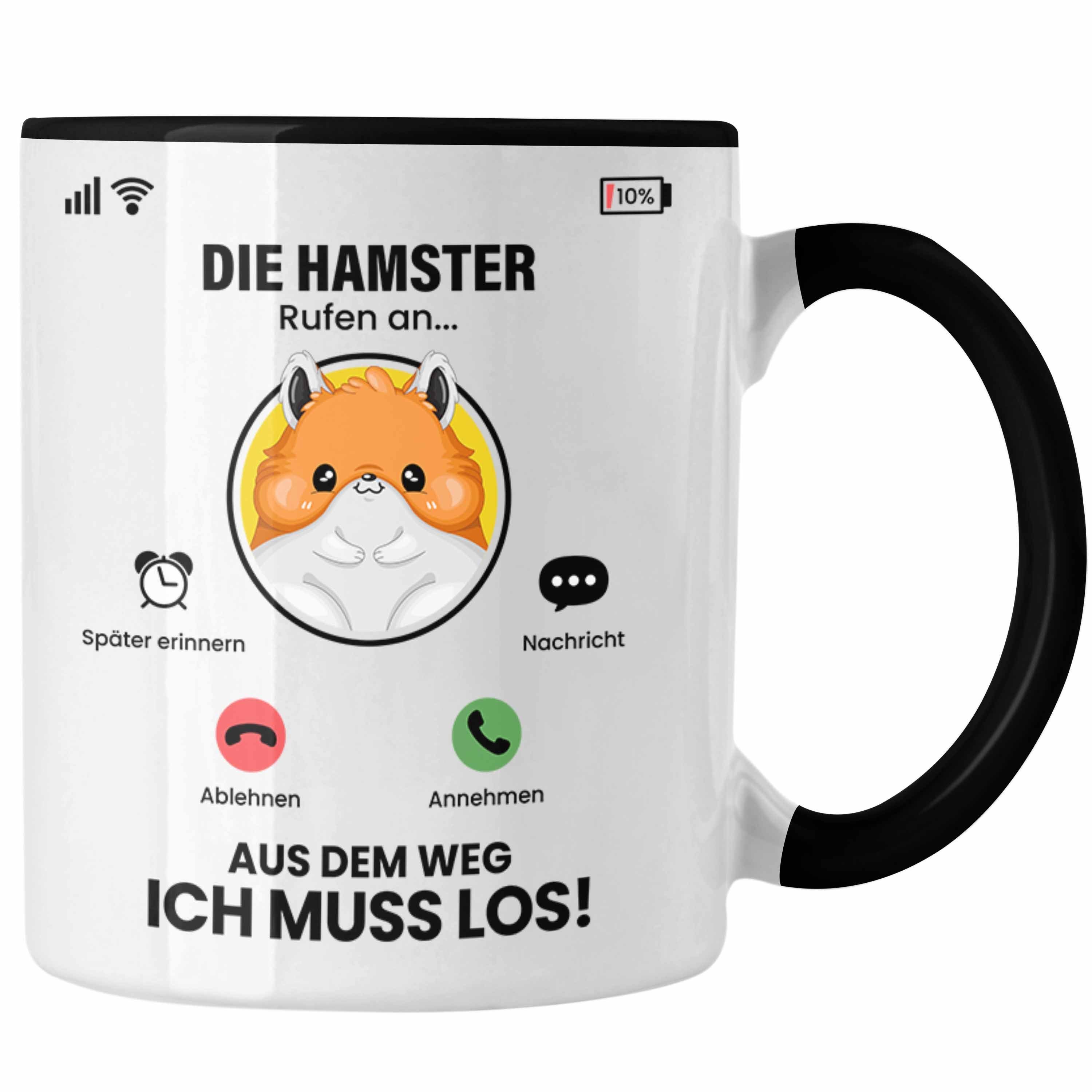 Trendation Tasse Die Hamster Rufen An Tasse Geschenk für Hamster Züchter Besitzer Gesch Schwarz