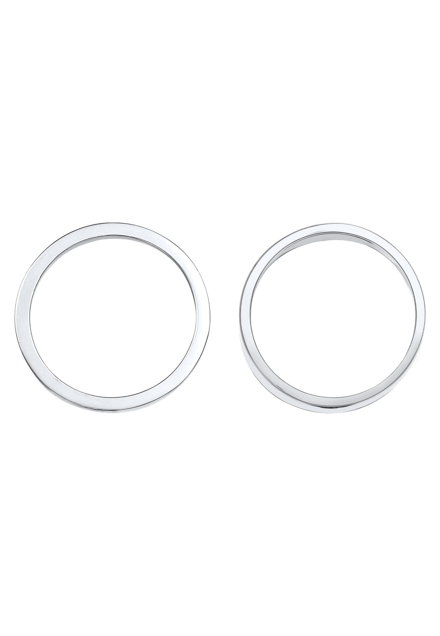 Elli Ring-Set Bandring Stacking Breit Schmal Basic 2er Set 925 Sterling Silber, Ring Set