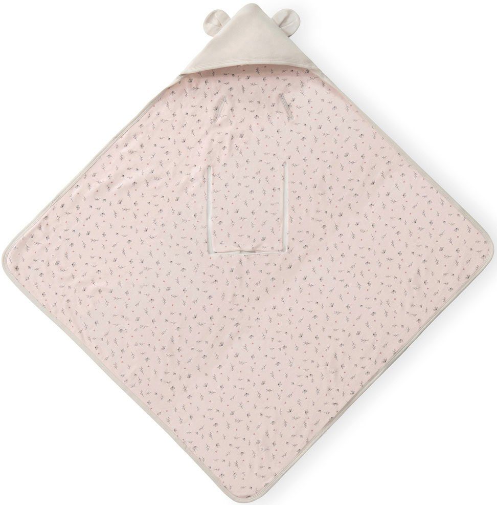 Baby Babydecke Hauck, Dream Snuggle beige Einschlagdecke, N bloom, mit Kapuze