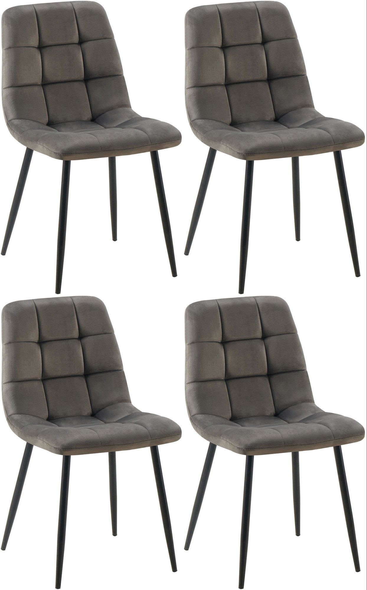 CLP Esszimmerstuhl Antibes (4er Set, 4 St), Samtbezüge, gepolstert mit Meta günstig online kaufen