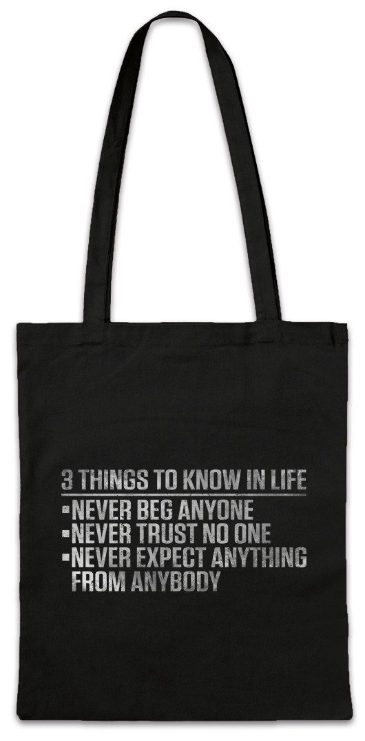 Beuteltasche 3 Things To Know In Life Stofftasche Quote Zitat Earth Tony Scarface