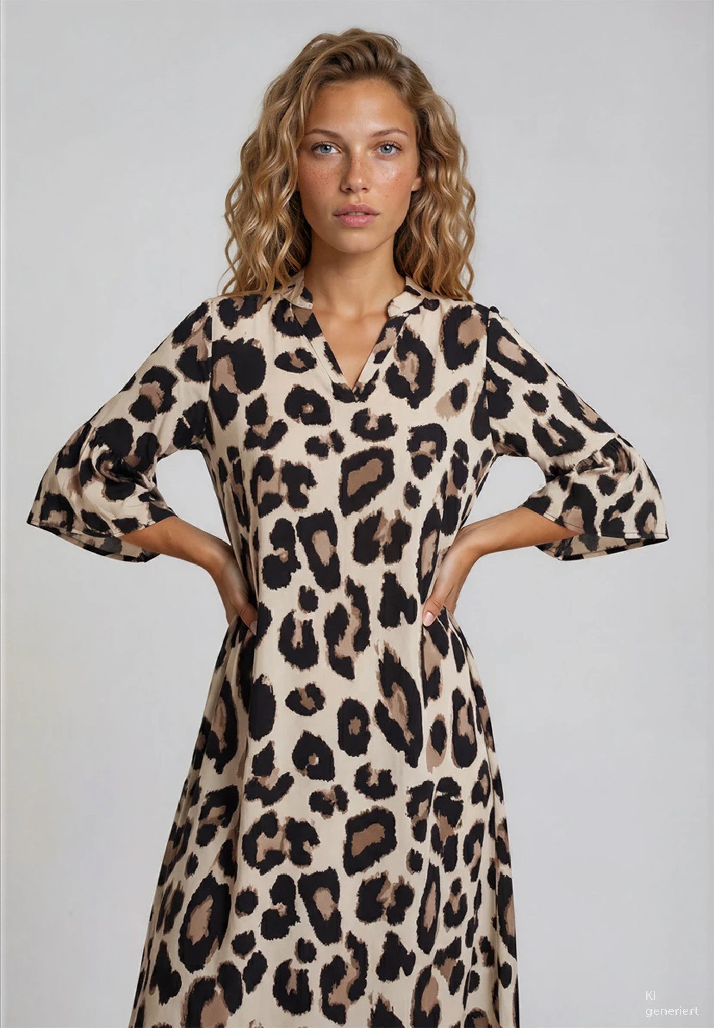 Key Largo Druckkleid WD LEO v-neck (1-tlg)