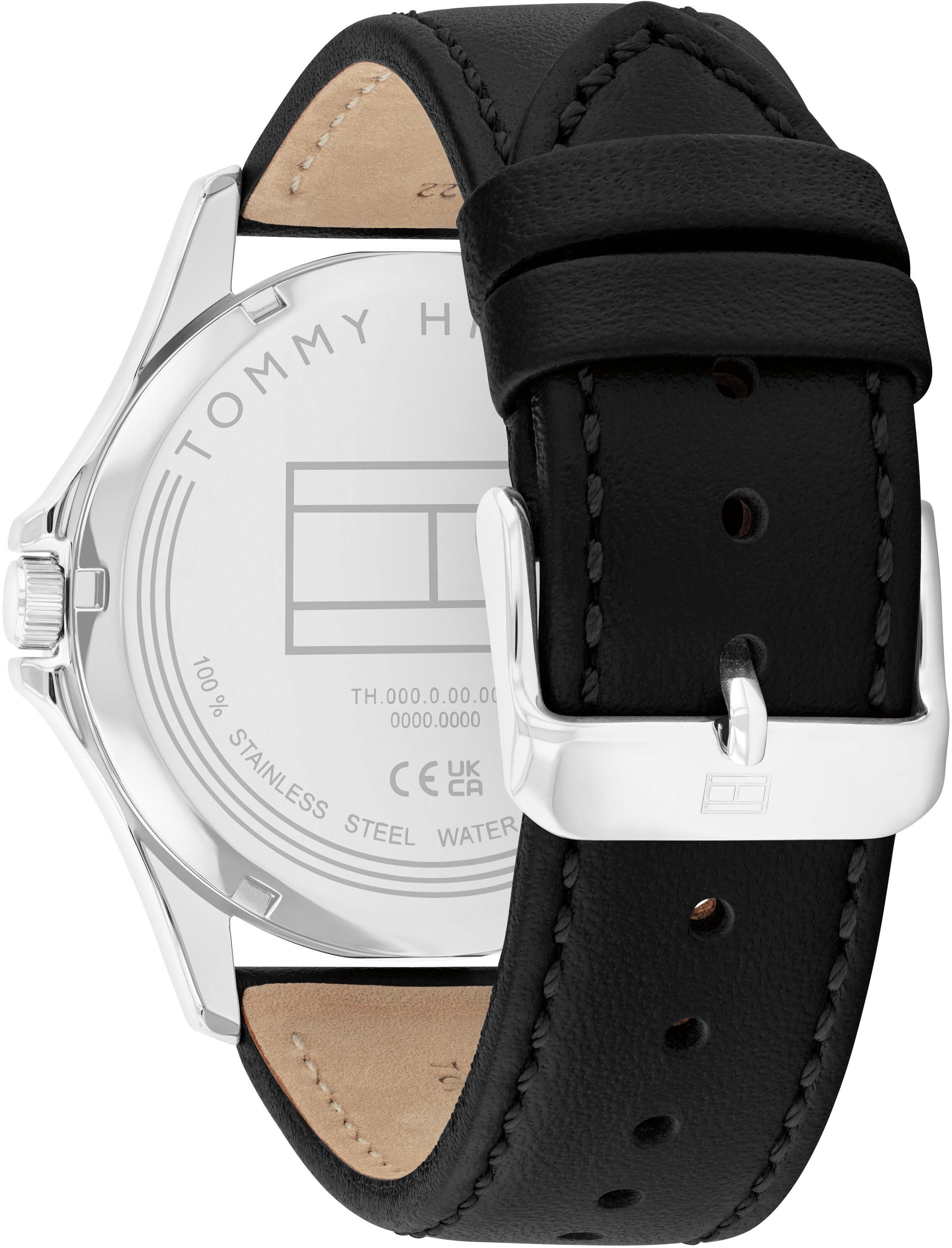 Tommy Hilfiger Quarzuhr BRUCE 1710668, Armbanduhr, Herrenuhr, Lederarmband, analog