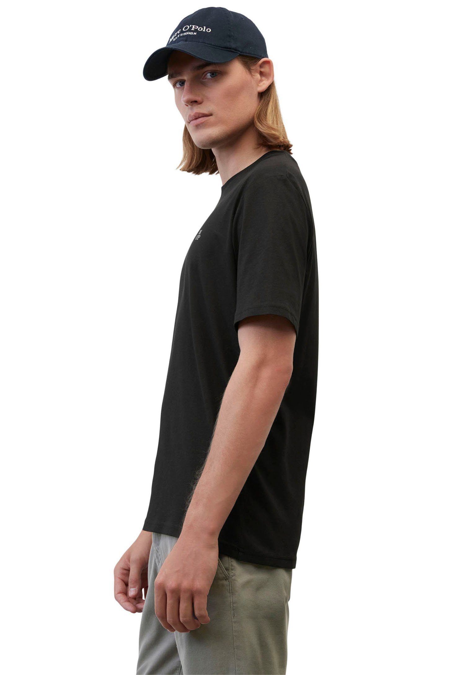 Logo-T-Shirt T-Shirt O'Polo Bio-Baumwolle schwarz aus Marc