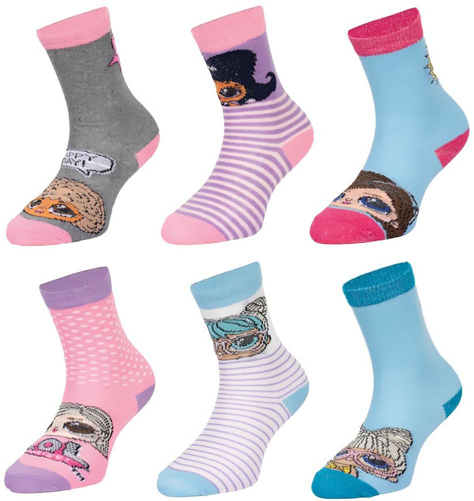 Feinsocken 6x Strümpfe für Mädchen 23/26 27/30 31/34 L.O.L. Surprise