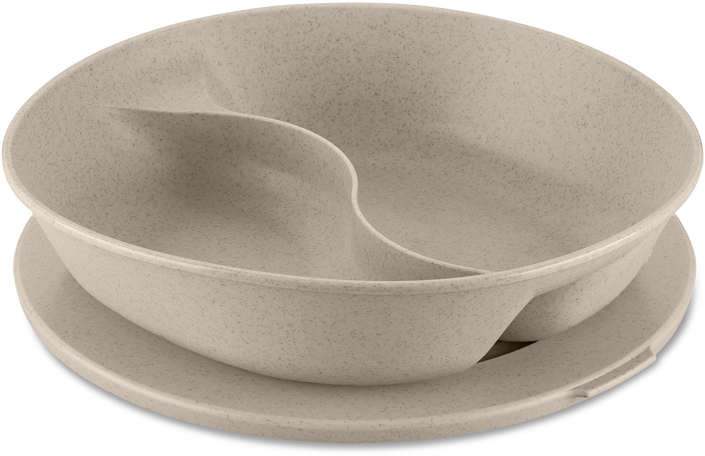 KOZIOL Kunststoffteller CONNECT SEPAREE, Menüteller mit Deckel 1,5l melaminfrei