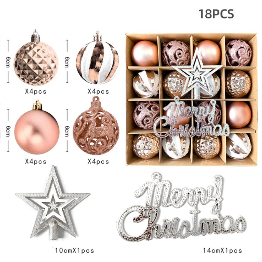 Coonoor Weihnachtsbaumkugel Weihnachtskugeln Set, Christbaumkugeln Deko Weihnachten (18 St), Weihnachtsbaumschmuck,Weihnachtsbaumkugeln